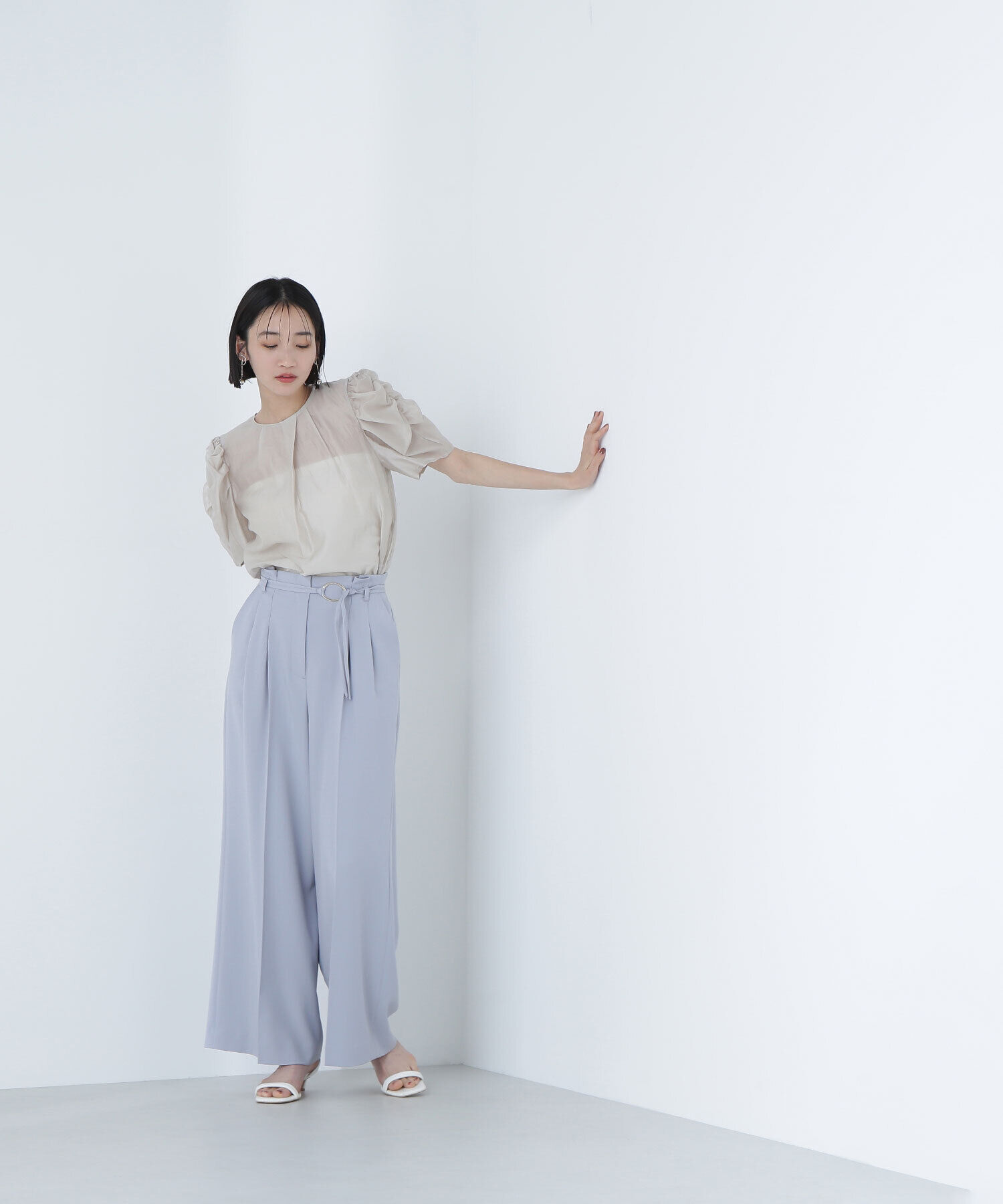  「ギャザースリーブシアーブラウス」|シャツ・ブラウス|