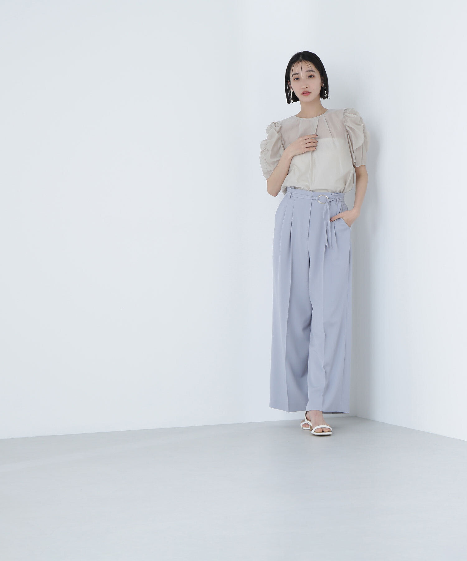  「ギャザースリーブシアーブラウス」|シャツ・ブラウス|