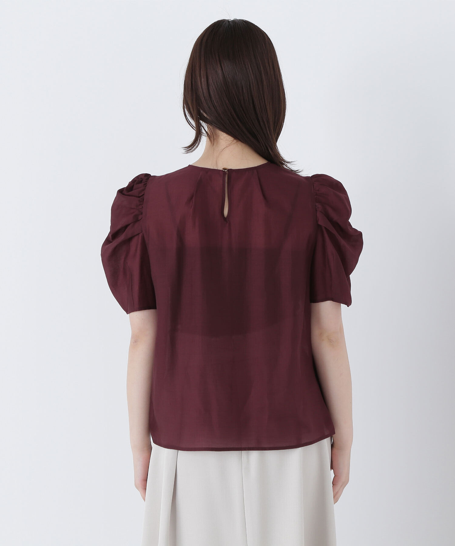  「ギャザースリーブシアーブラウス」|シャツ・ブラウス|