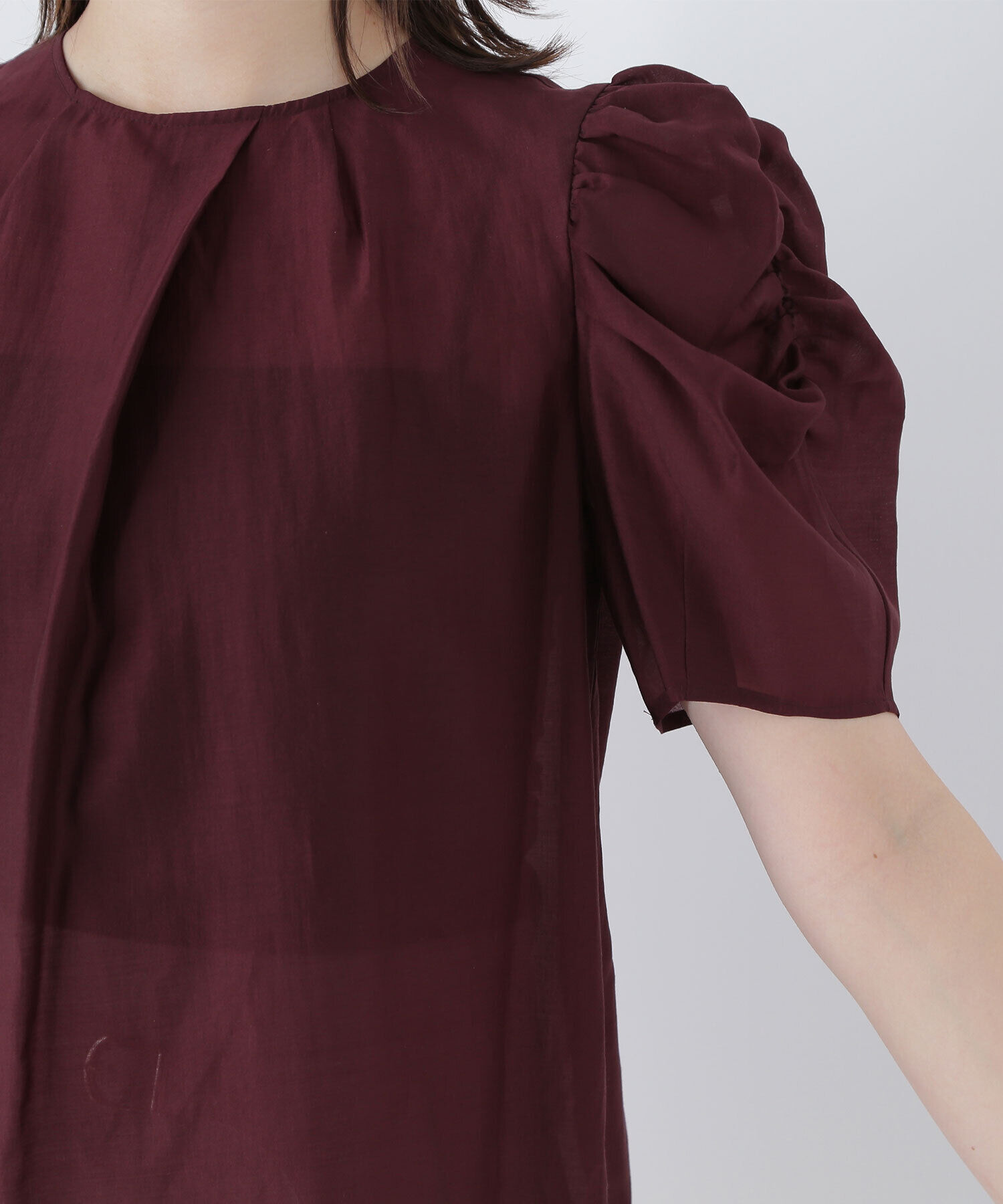  「ギャザースリーブシアーブラウス」|シャツ・ブラウス|