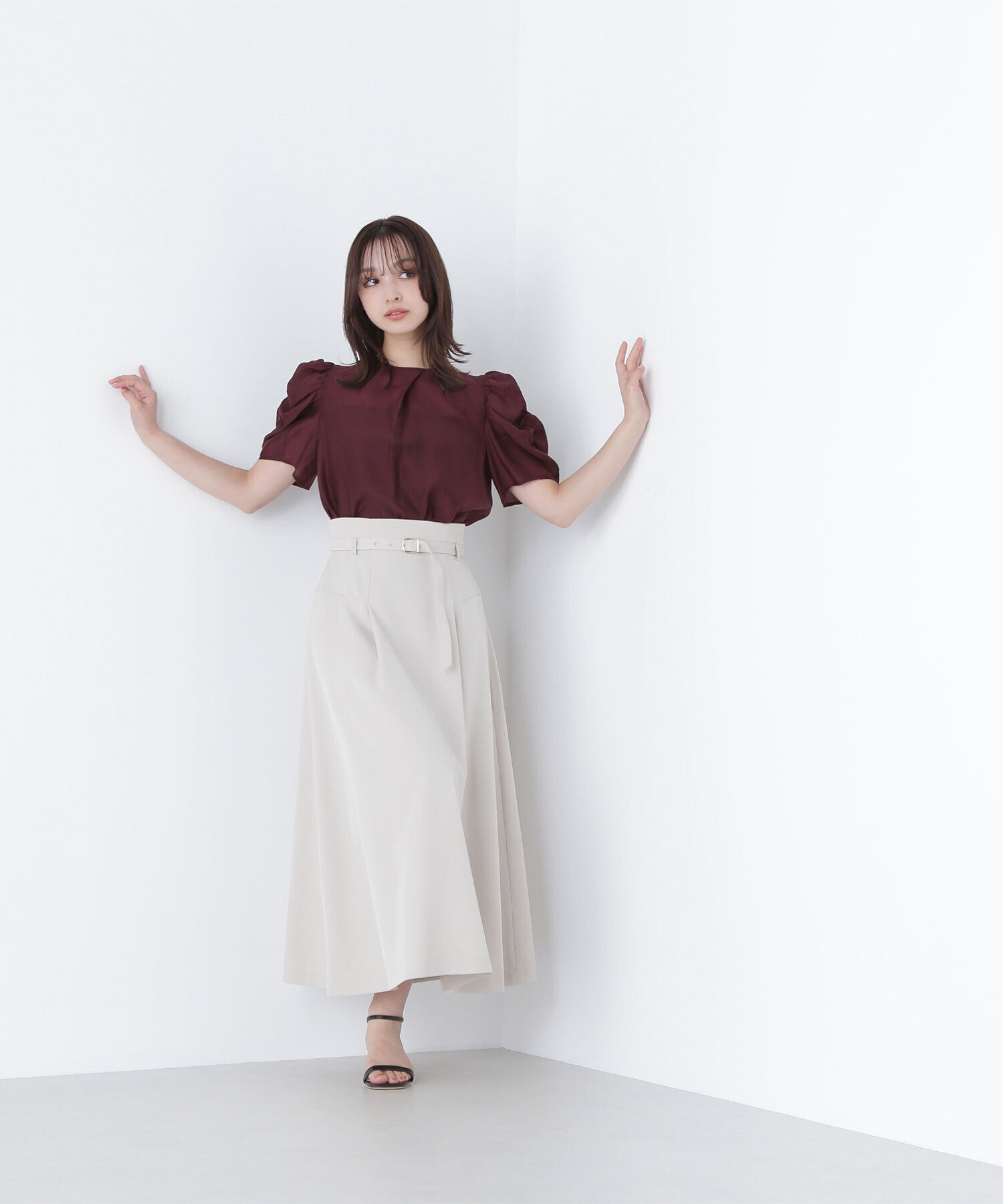  「ギャザースリーブシアーブラウス」|シャツ・ブラウス|