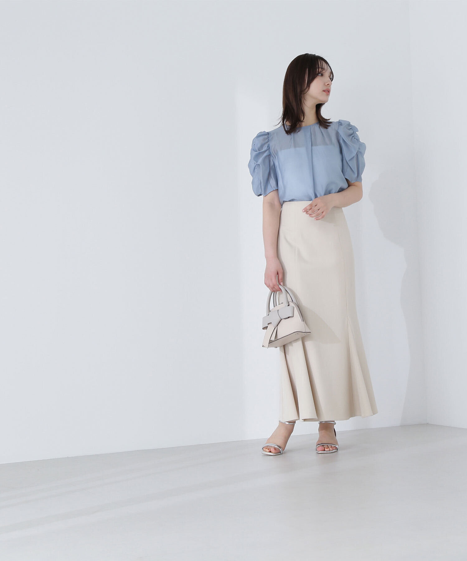  「ギャザースリーブシアーブラウス」|シャツ・ブラウス|