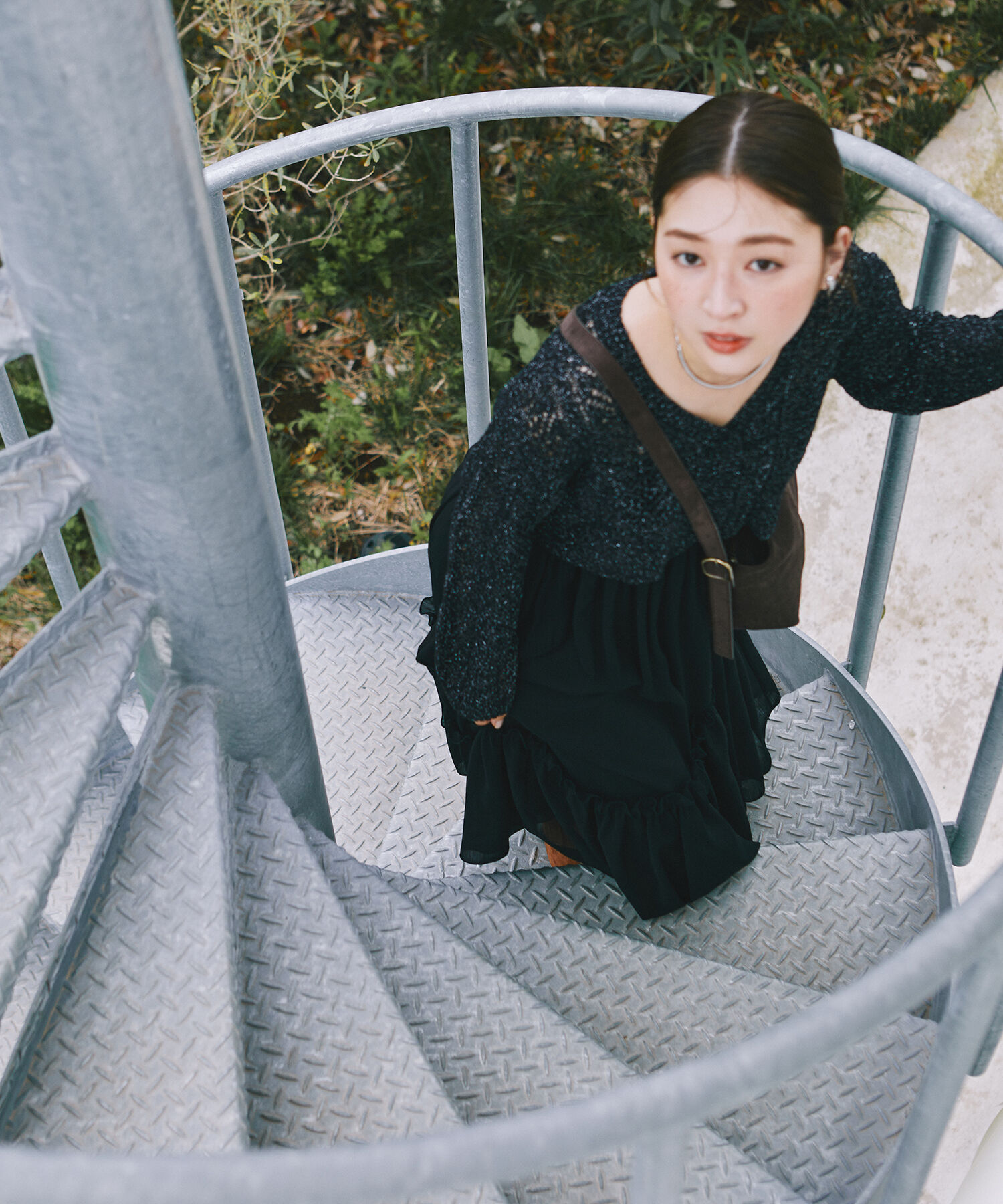  「フリルシャーリングキャミワンピース」|ワンピース|