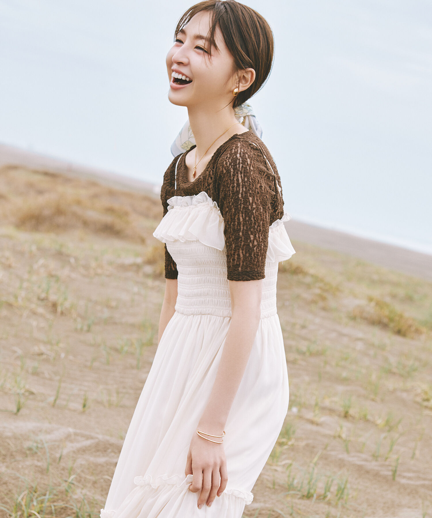  「フリルシャーリングキャミワンピース」|ワンピース|