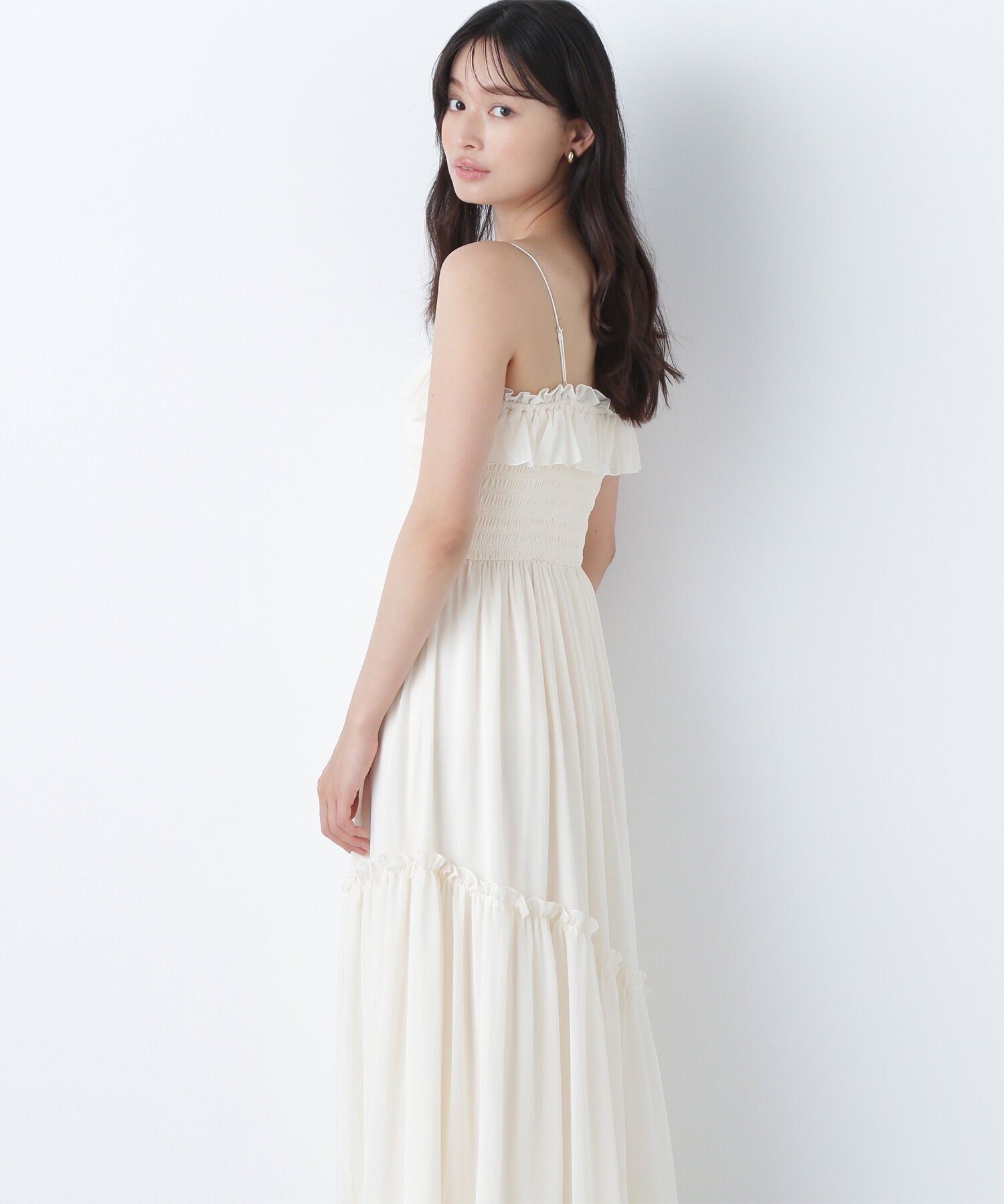  「フリルシャーリングキャミワンピース」|ワンピース|