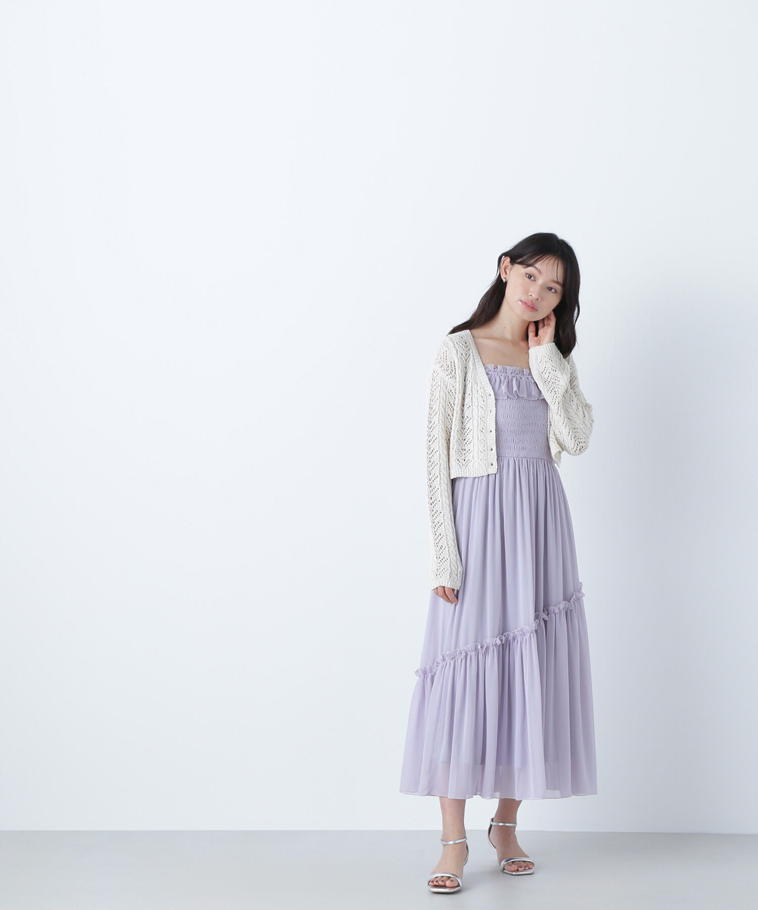  「フリルシャーリングキャミワンピース」|ワンピース|