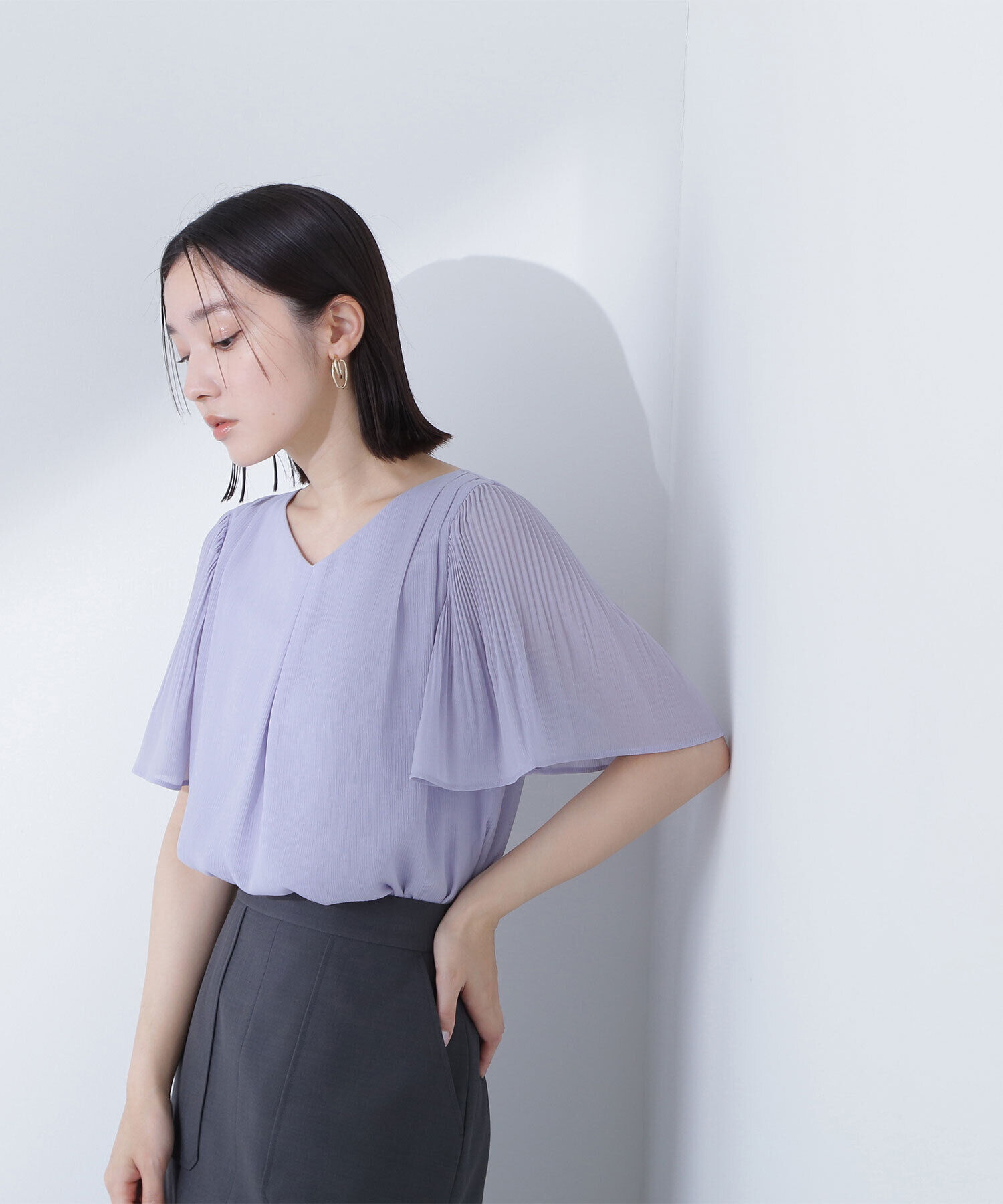 「楊柳フレアスリーブブラウス」|シャツ・ブラウス|ラベンダーブ