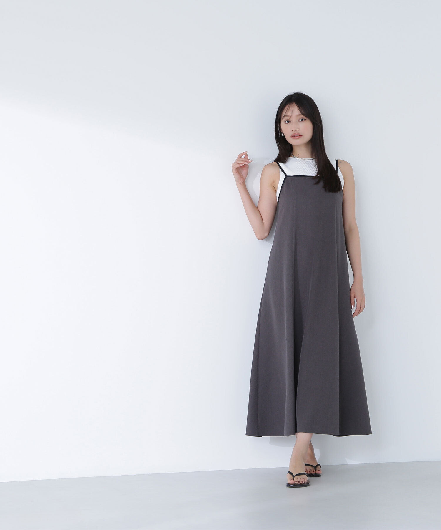  「バイカラーキャミワンピース」|ワンピース|