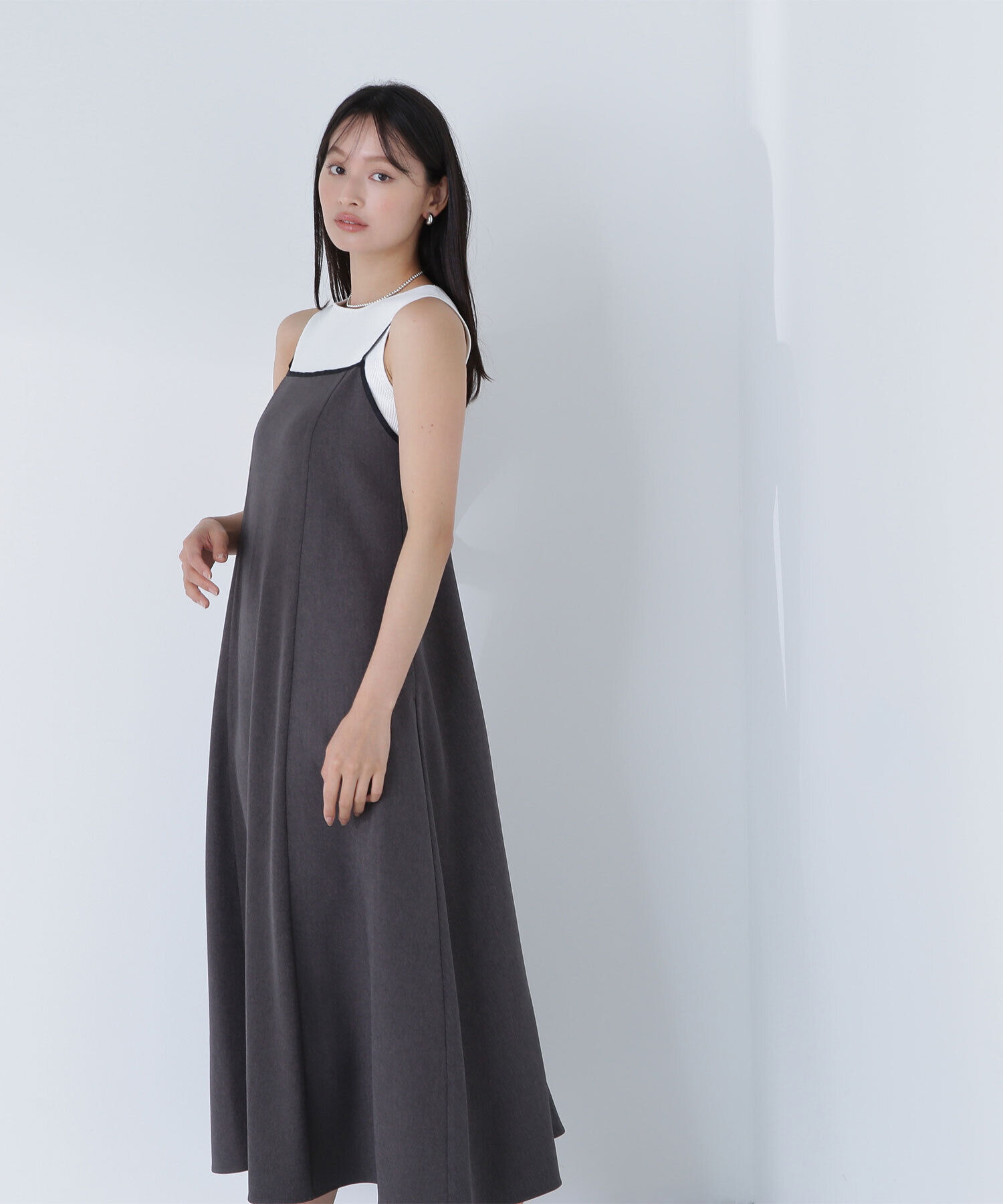  「バイカラーキャミワンピース」|ワンピース|