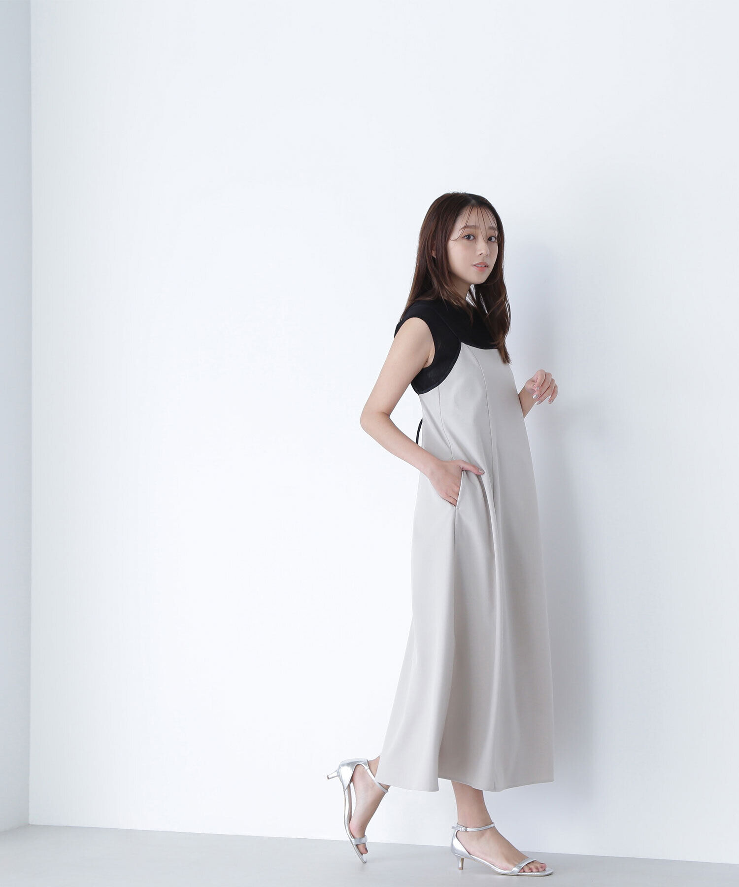  「バイカラーキャミワンピース」|ワンピース|