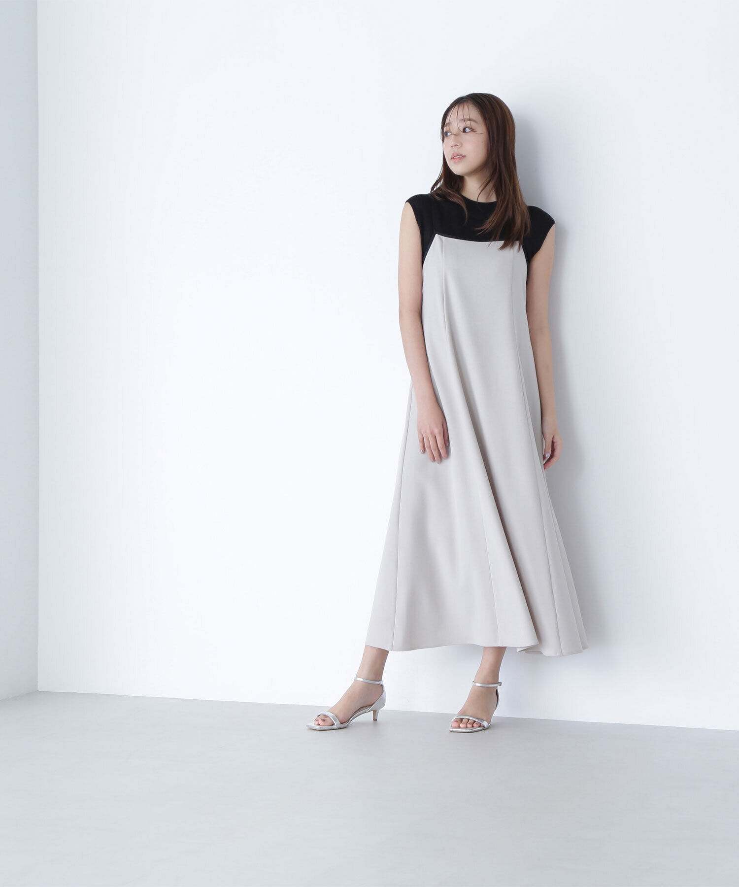  「バイカラーキャミワンピース」|ワンピース|