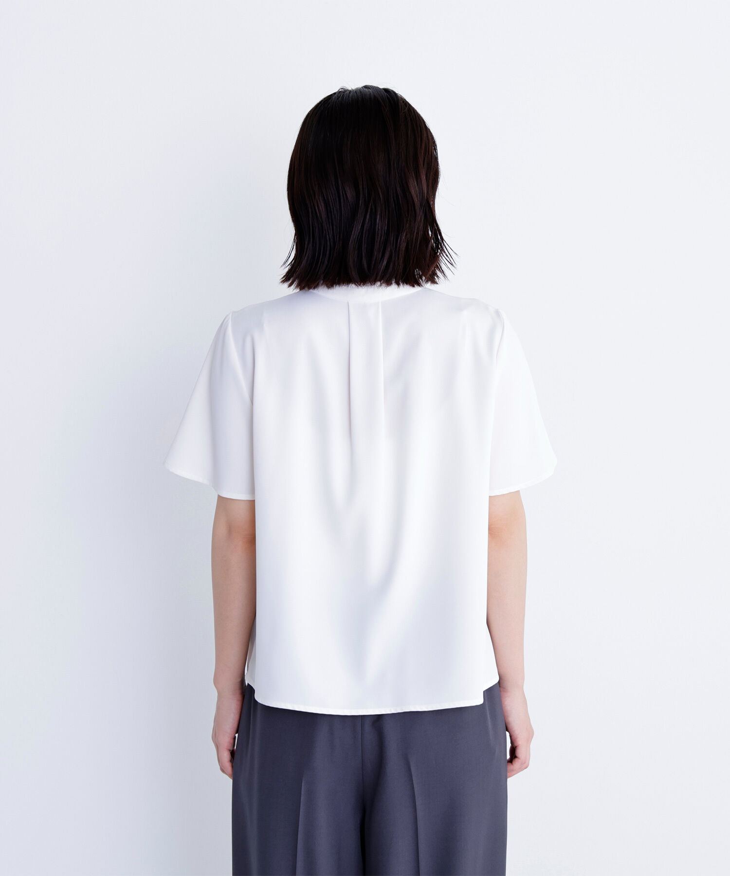  「フリルネックナローボウタイブラウス」|シャツ・ブラウス|