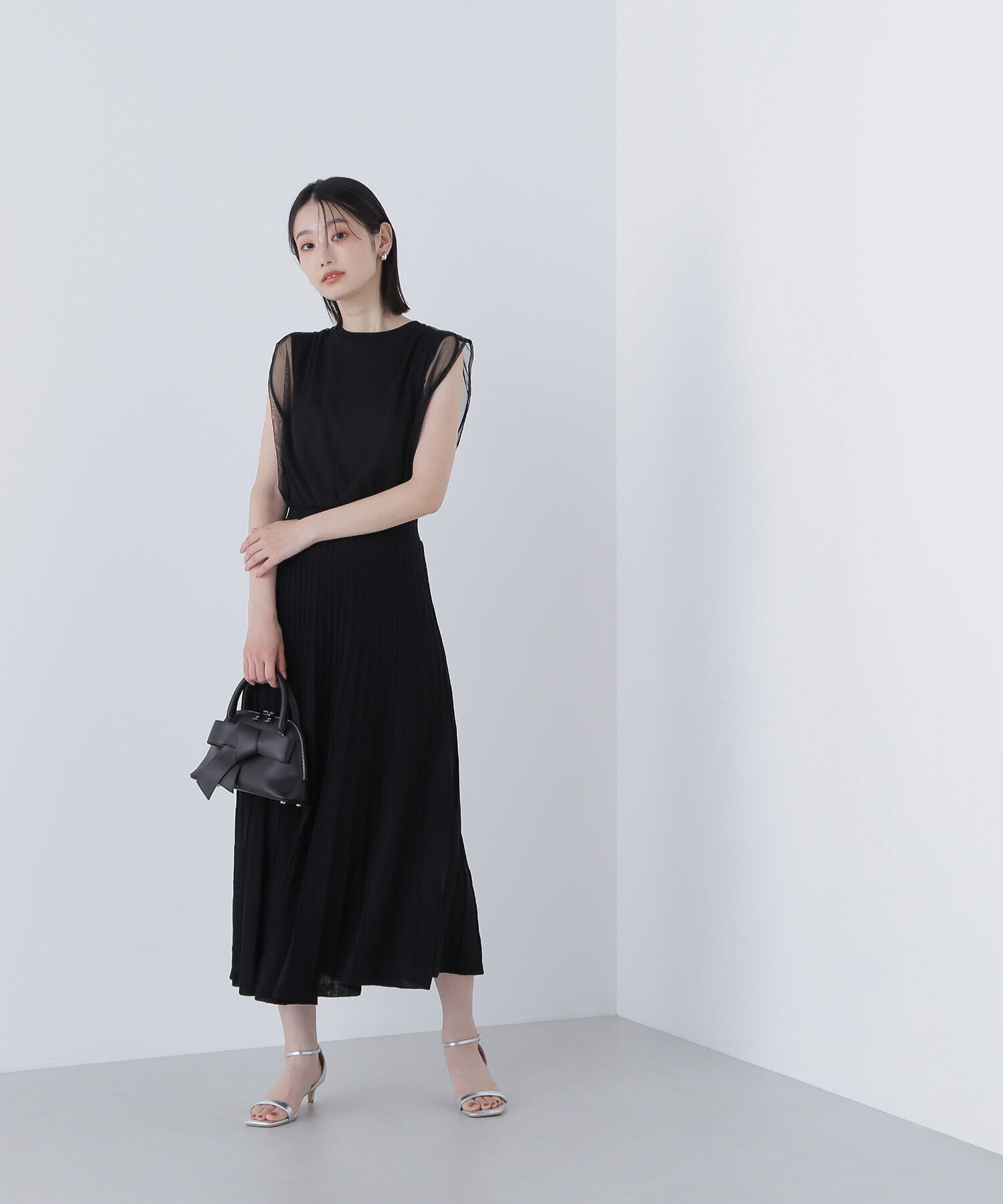  「チュールドッキングニットワンピース」|ワンピース|