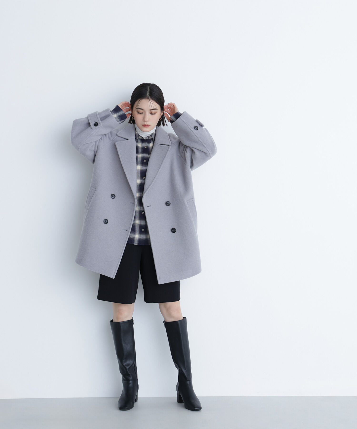  「ダブルブレストフォルムミドルコート」|ブルゾン・スタジャン|