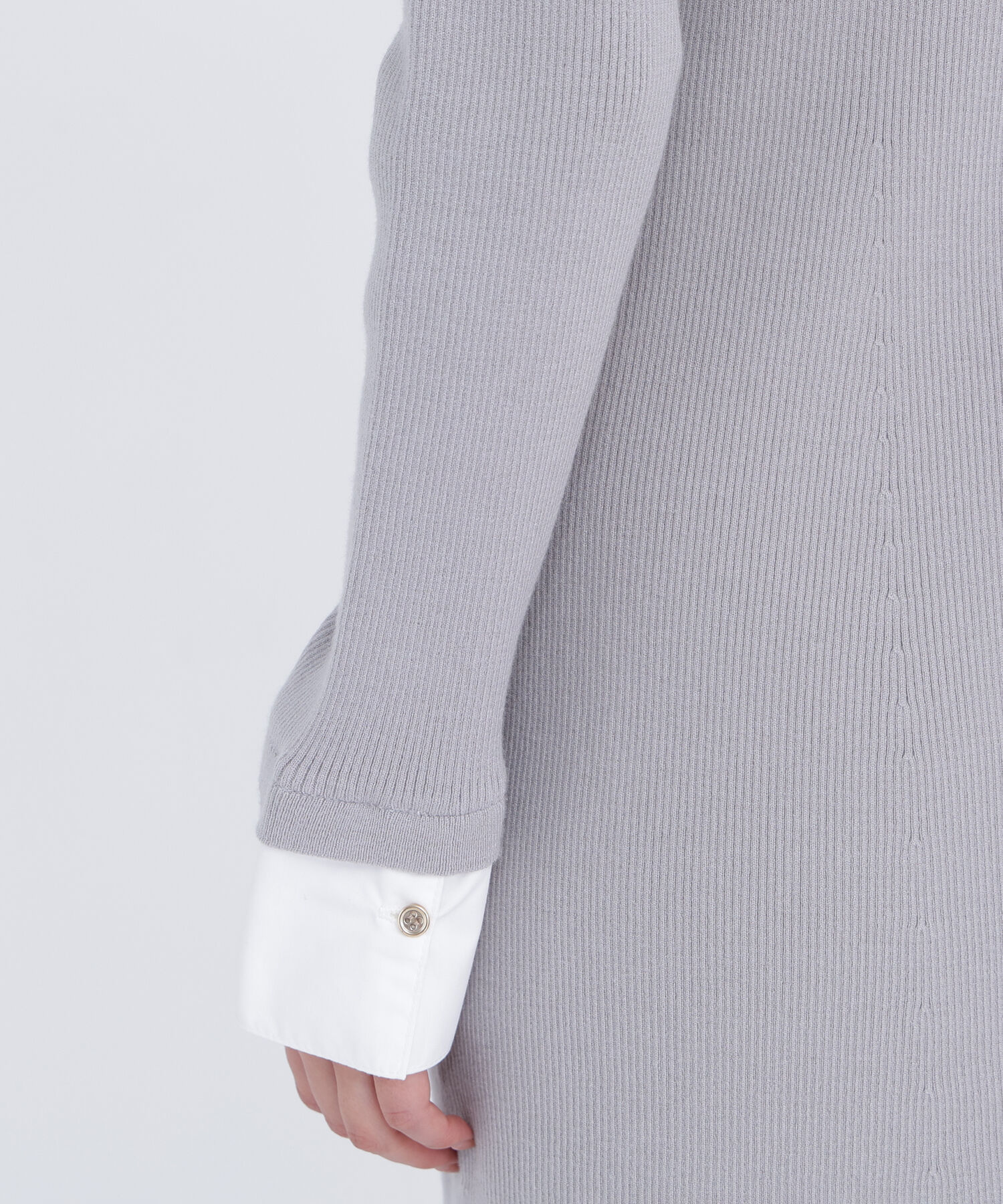  「襟付リブニットワンピース」|ワンピース|