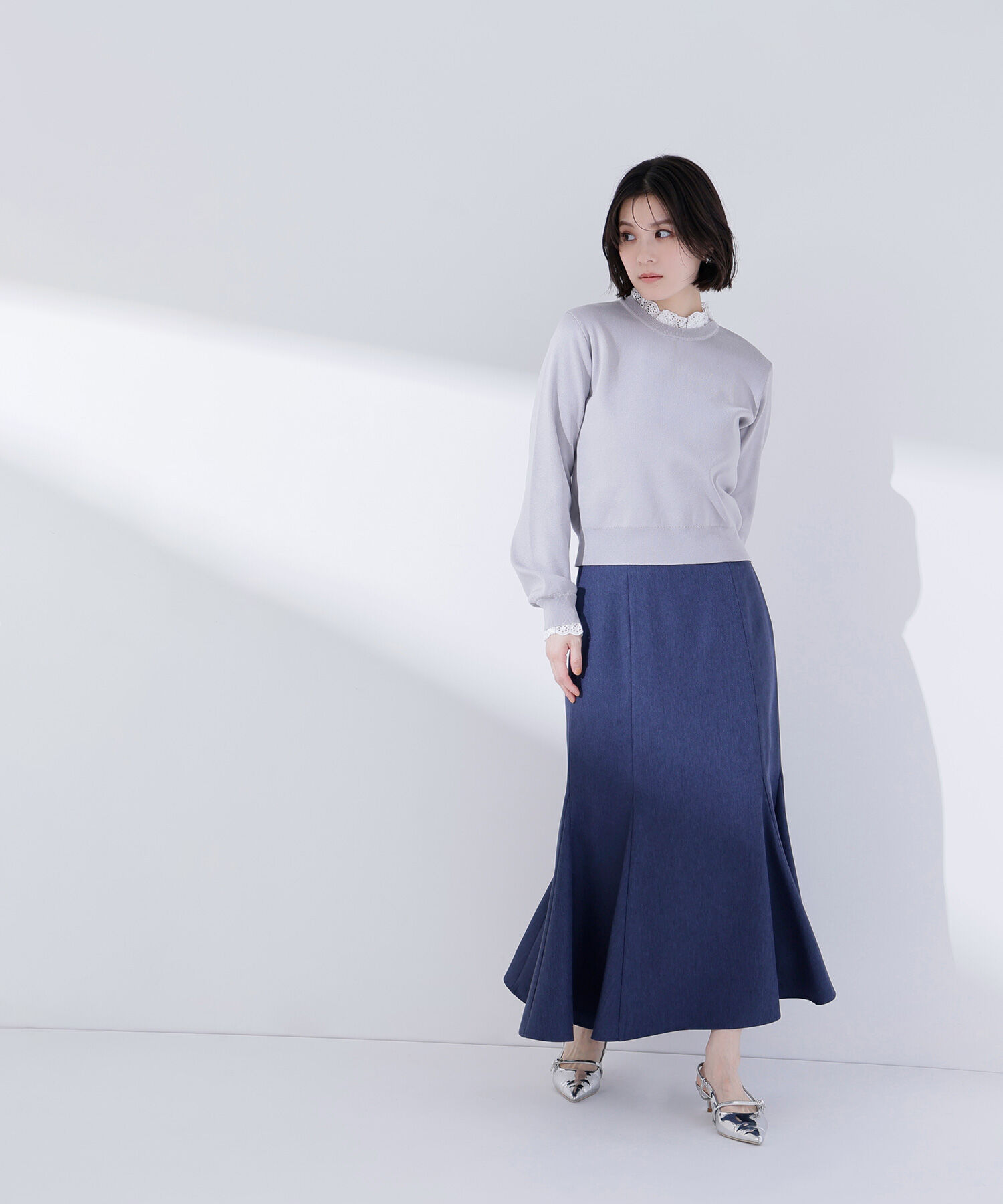  「レースフリルドッキングニット」|ニット・セーター|