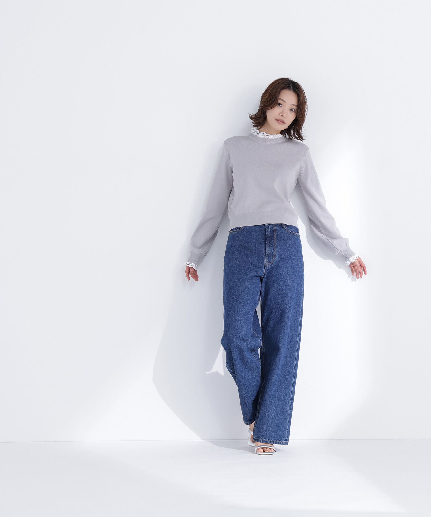  「レースフリルドッキングニット」|ニット・セーター|