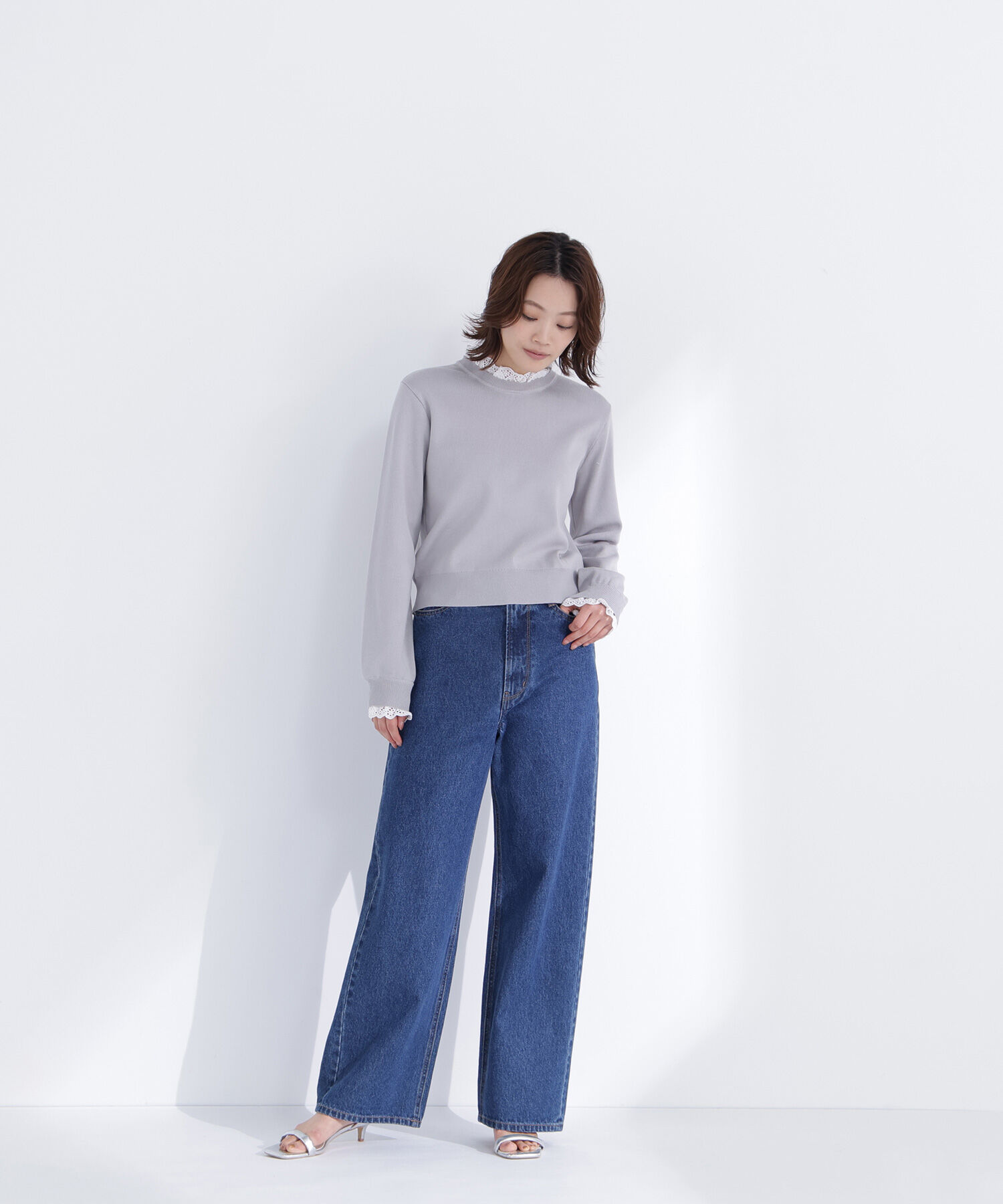  「レースフリルドッキングニット」|ニット・セーター|