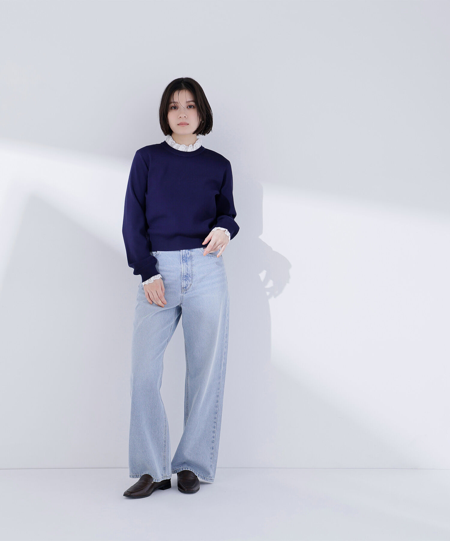  「レースフリルドッキングニット」|ニット・セーター|