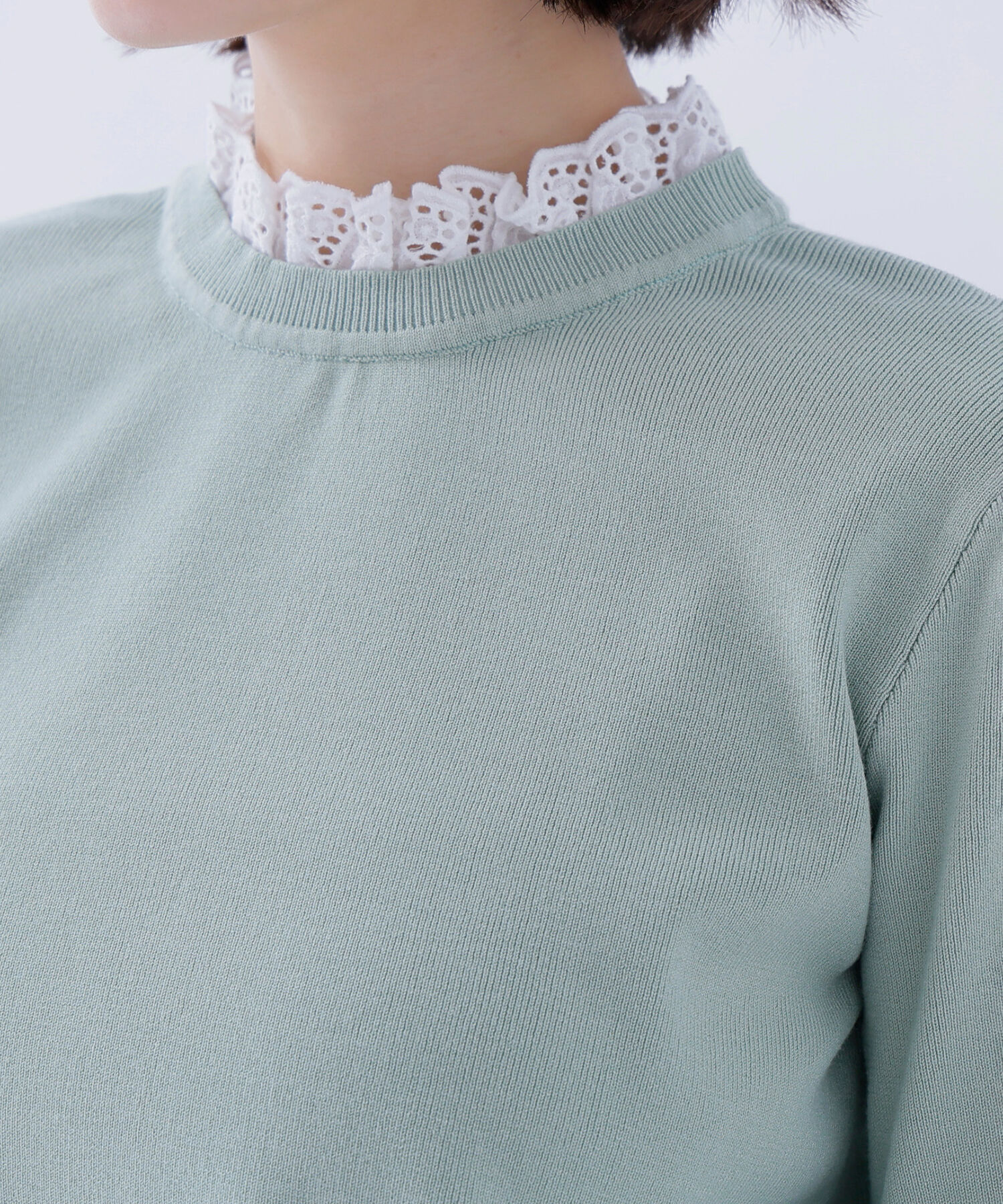  「レースフリルドッキングニット」|ニット・セーター|