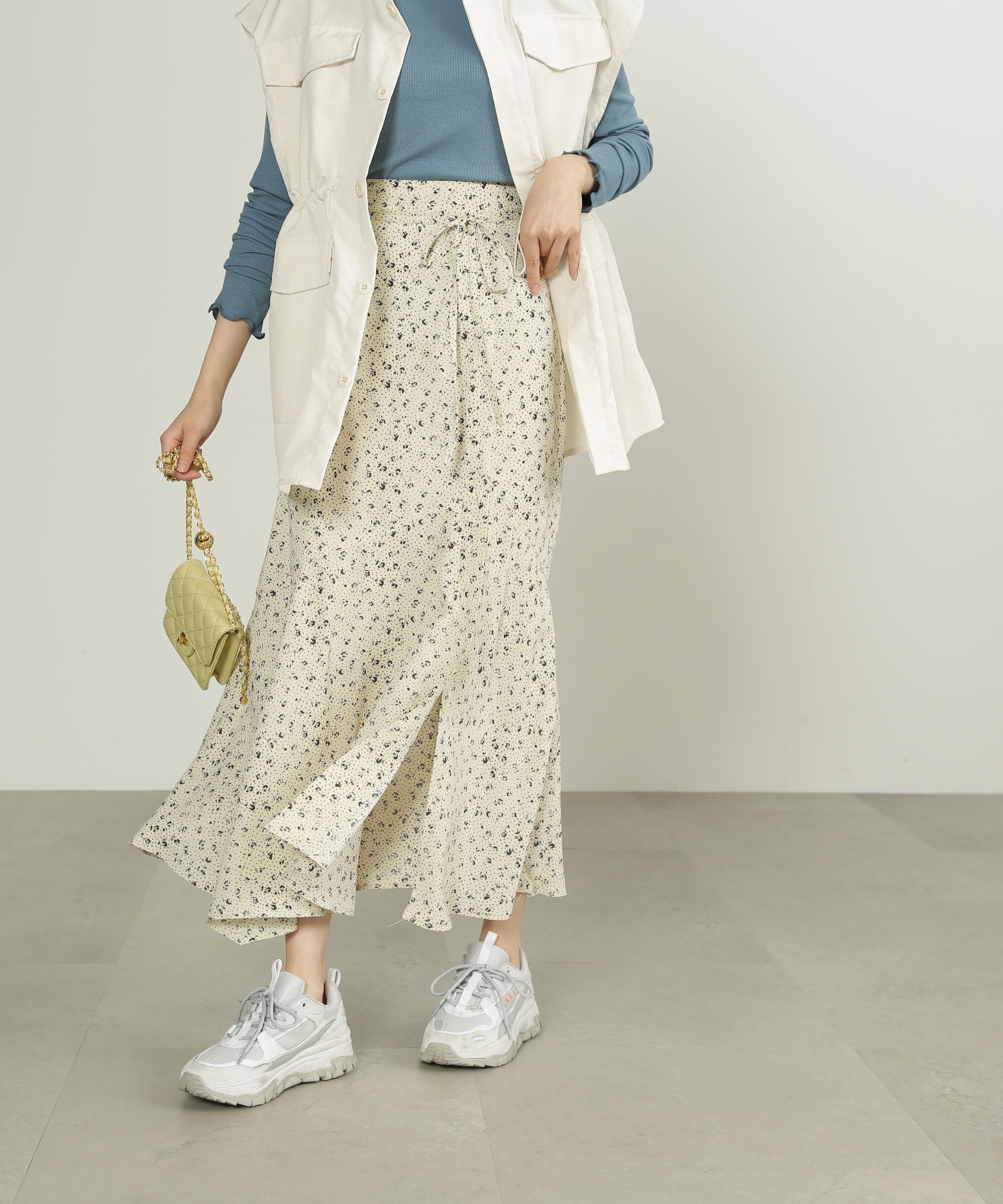  「[低身長サイズ/Sシリーズ]ハイウエストフラワーマーメイドスカート」|スカート|オフベース1