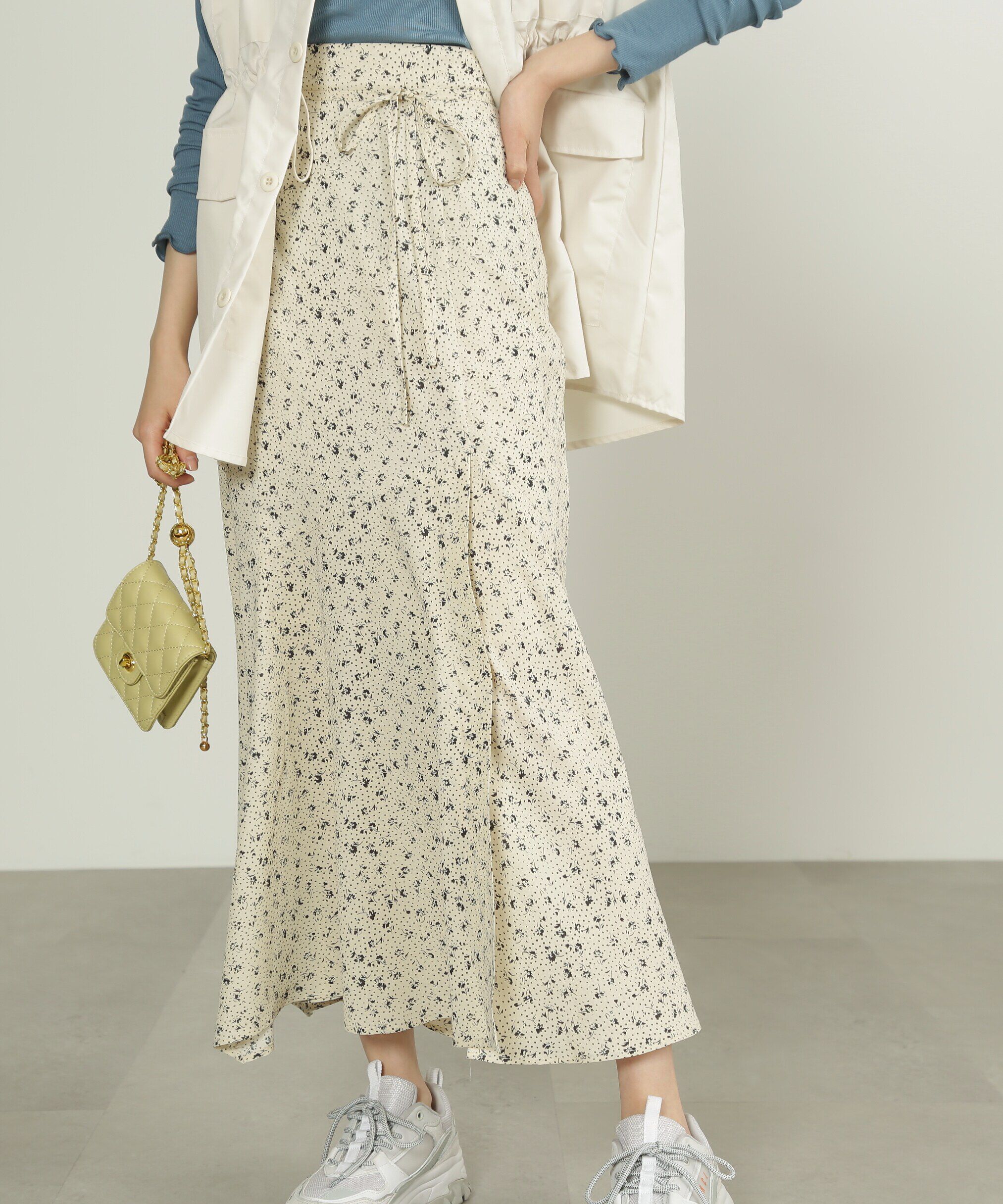  「[低身長サイズ/Sシリーズ]ハイウエストフラワーマーメイドスカート」|スカート|