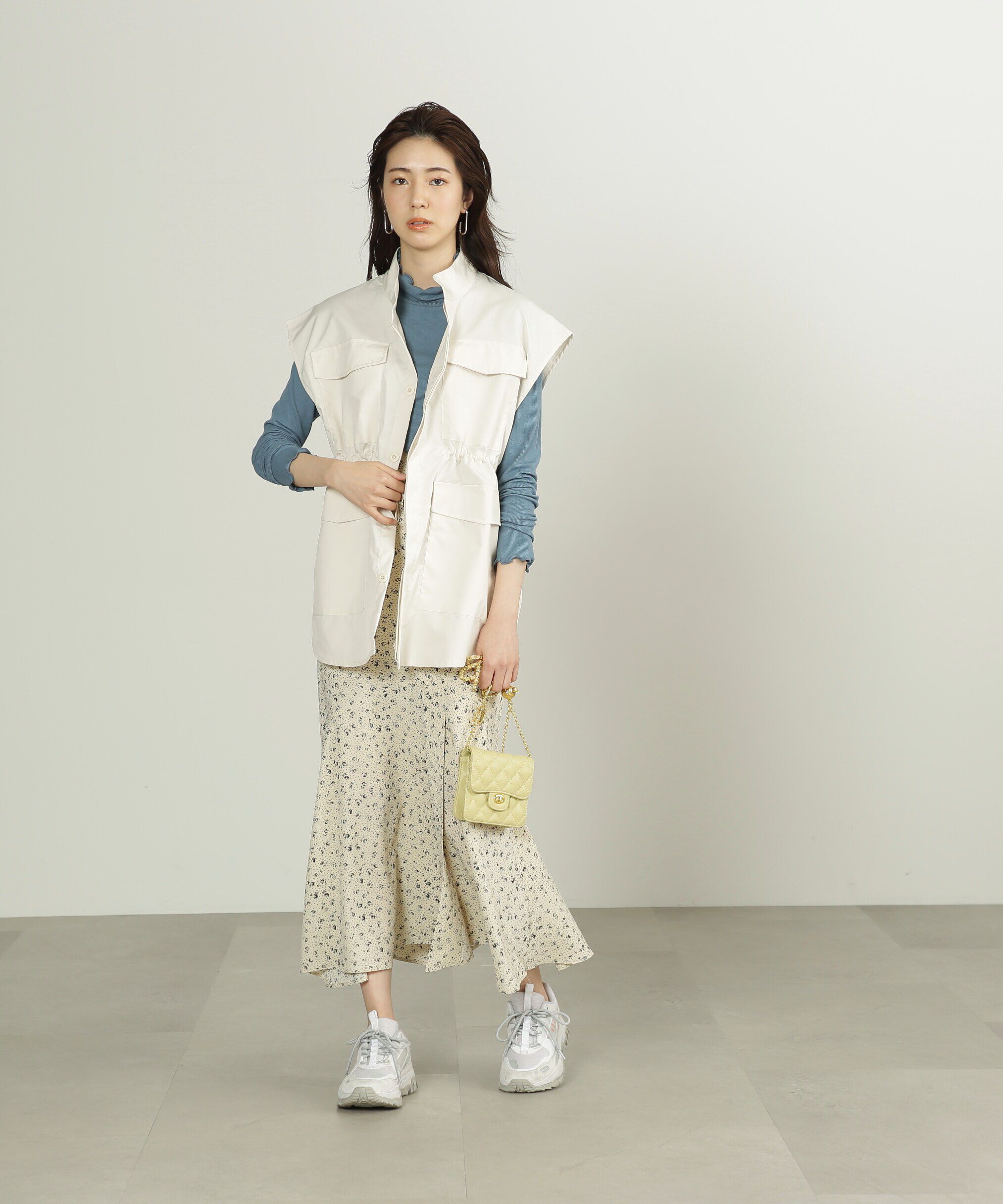  「[低身長サイズ/Sシリーズ]ハイウエストフラワーマーメイドスカート」|スカート|