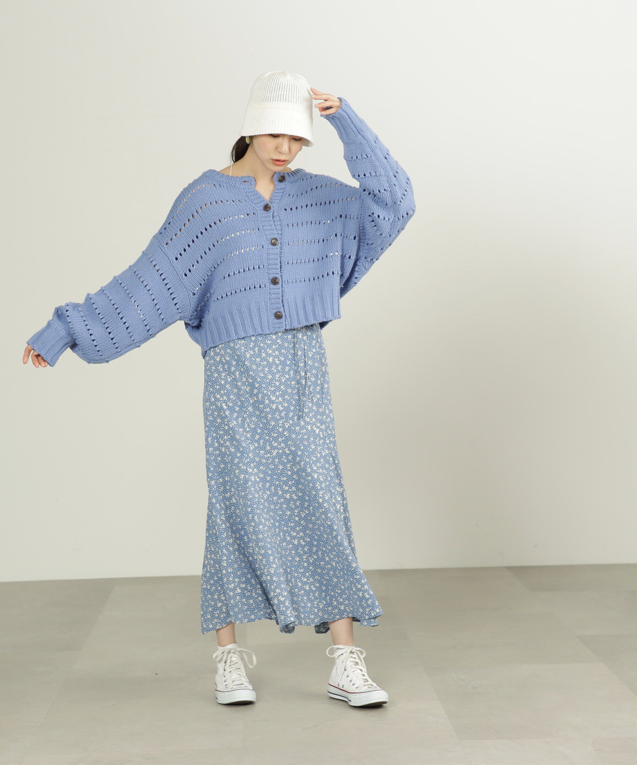  「[低身長サイズ/Sシリーズ]ハイウエストフラワーマーメイドスカート」|スカート|