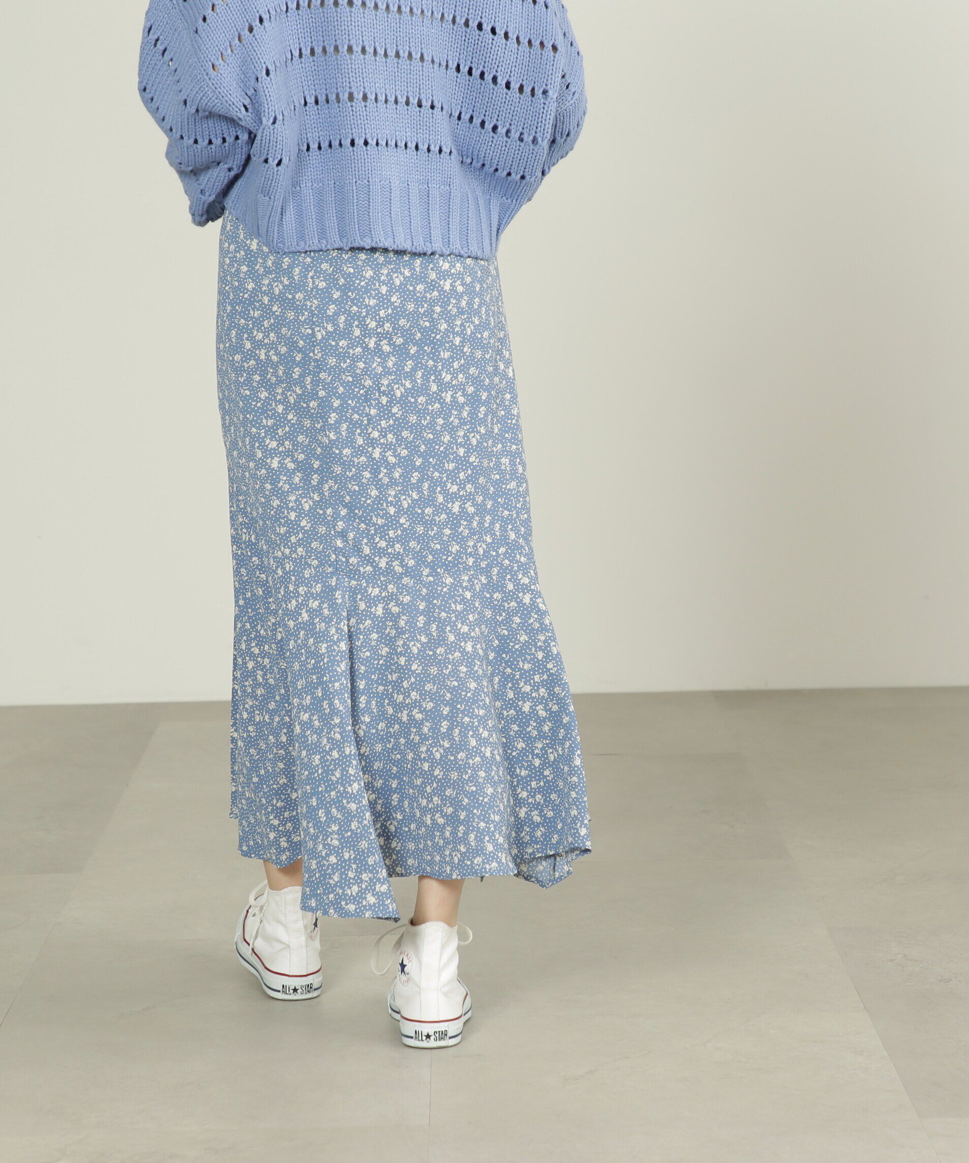  「[低身長サイズ/Sシリーズ]ハイウエストフラワーマーメイドスカート」|スカート|