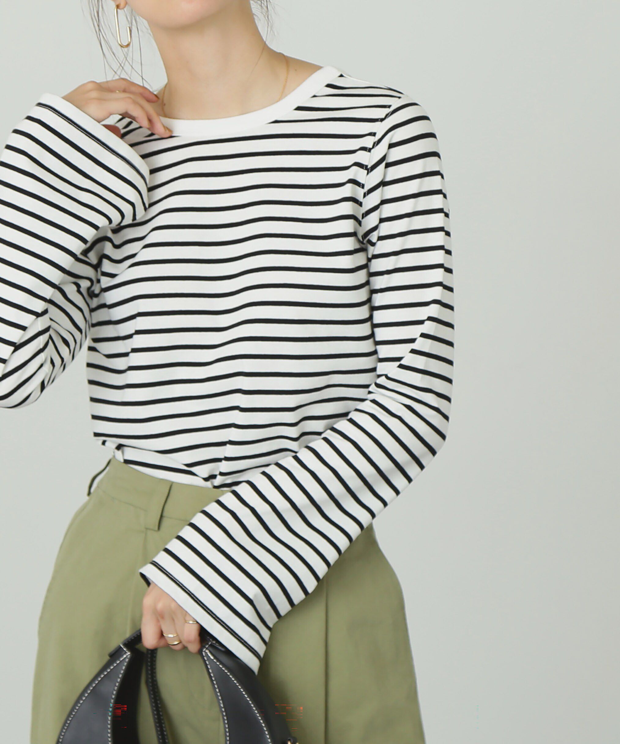  「フレアスリーブ袖スリットボーダーTシャツ」|Tシャツ・カットソー|オフ&times;ブラッ  1