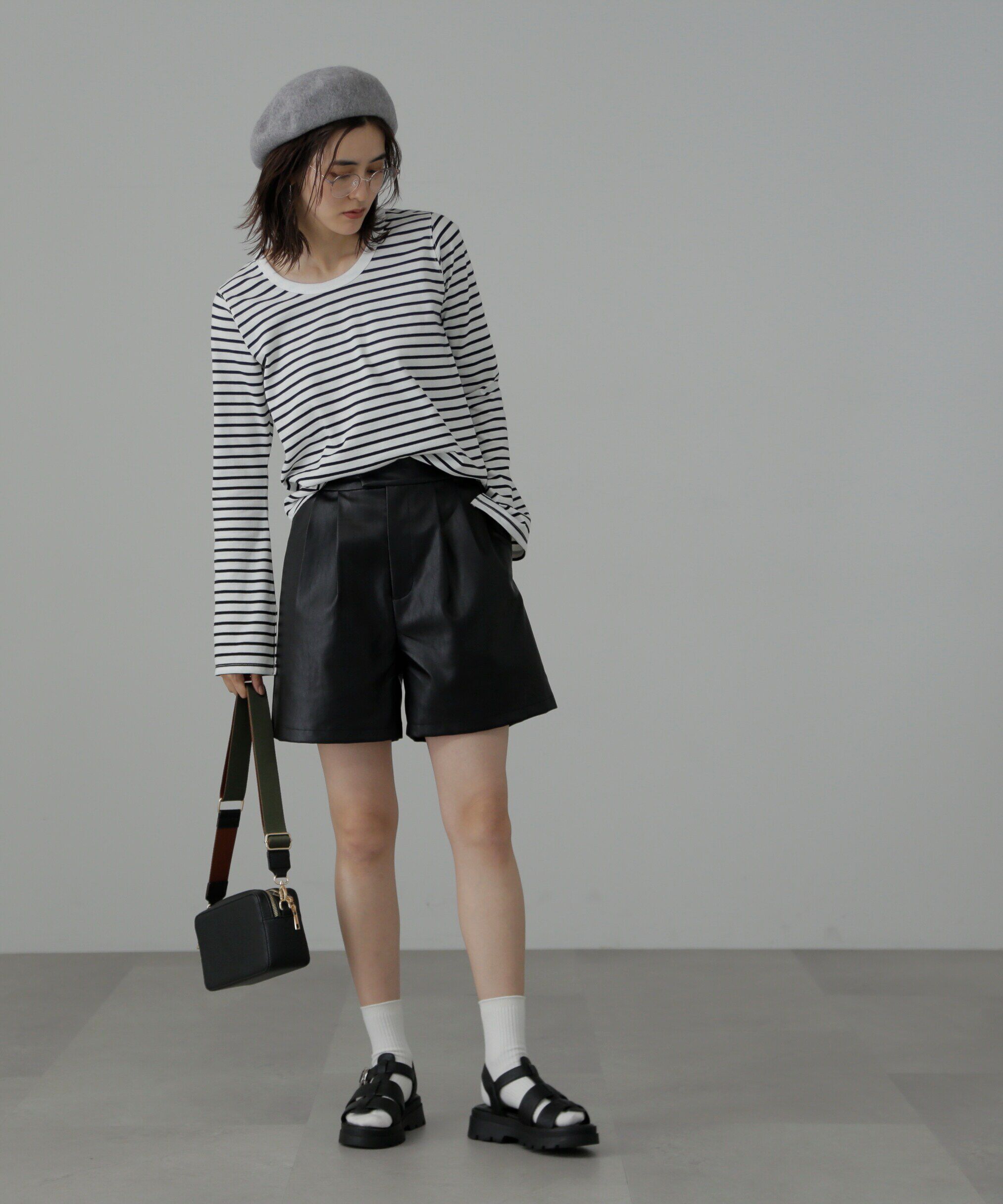  「フレアスリーブ袖スリットボーダーTシャツ」|Tシャツ・カットソー|