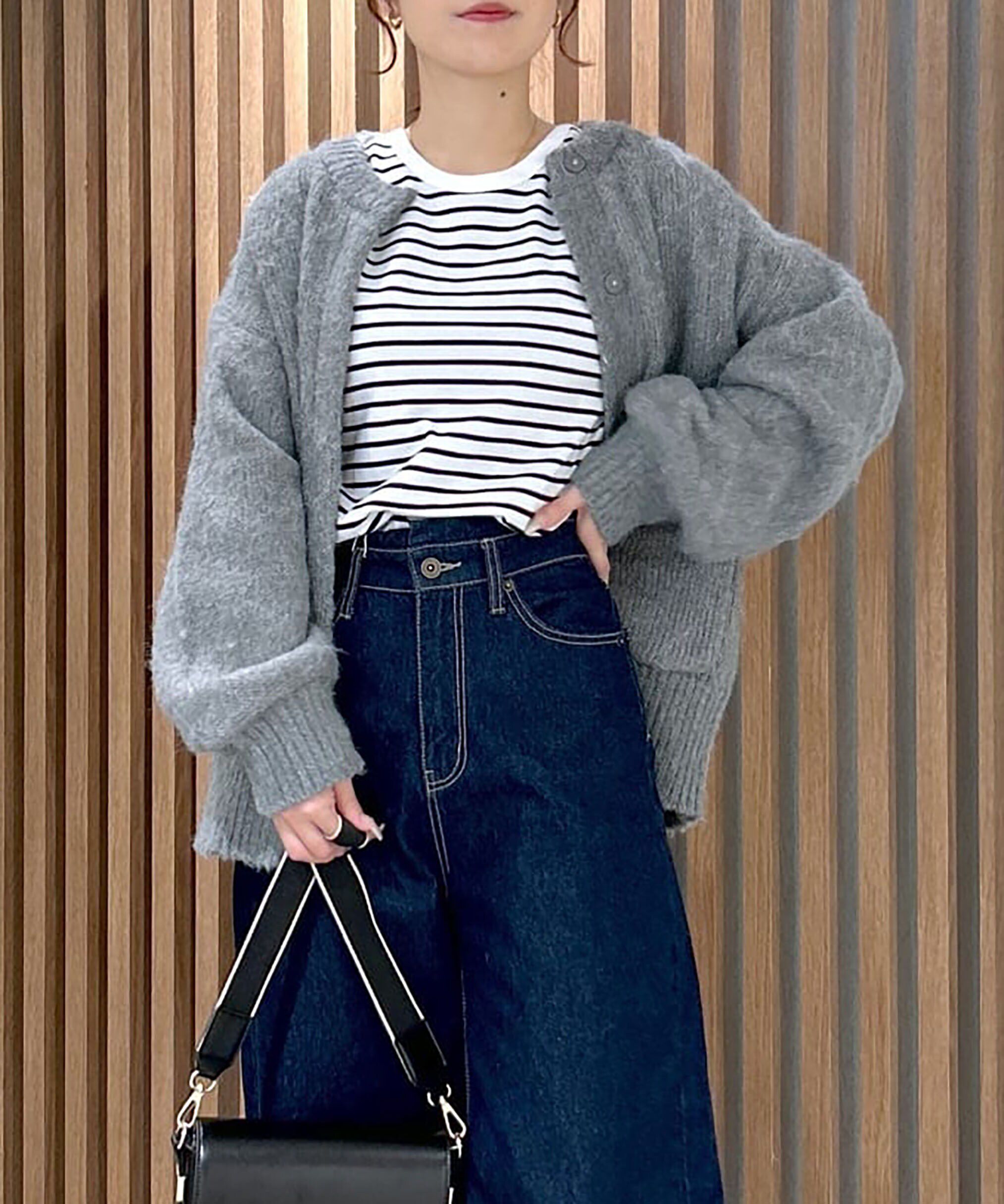  「フレアスリーブ袖スリットボーダーTシャツ」|Tシャツ・カットソー|