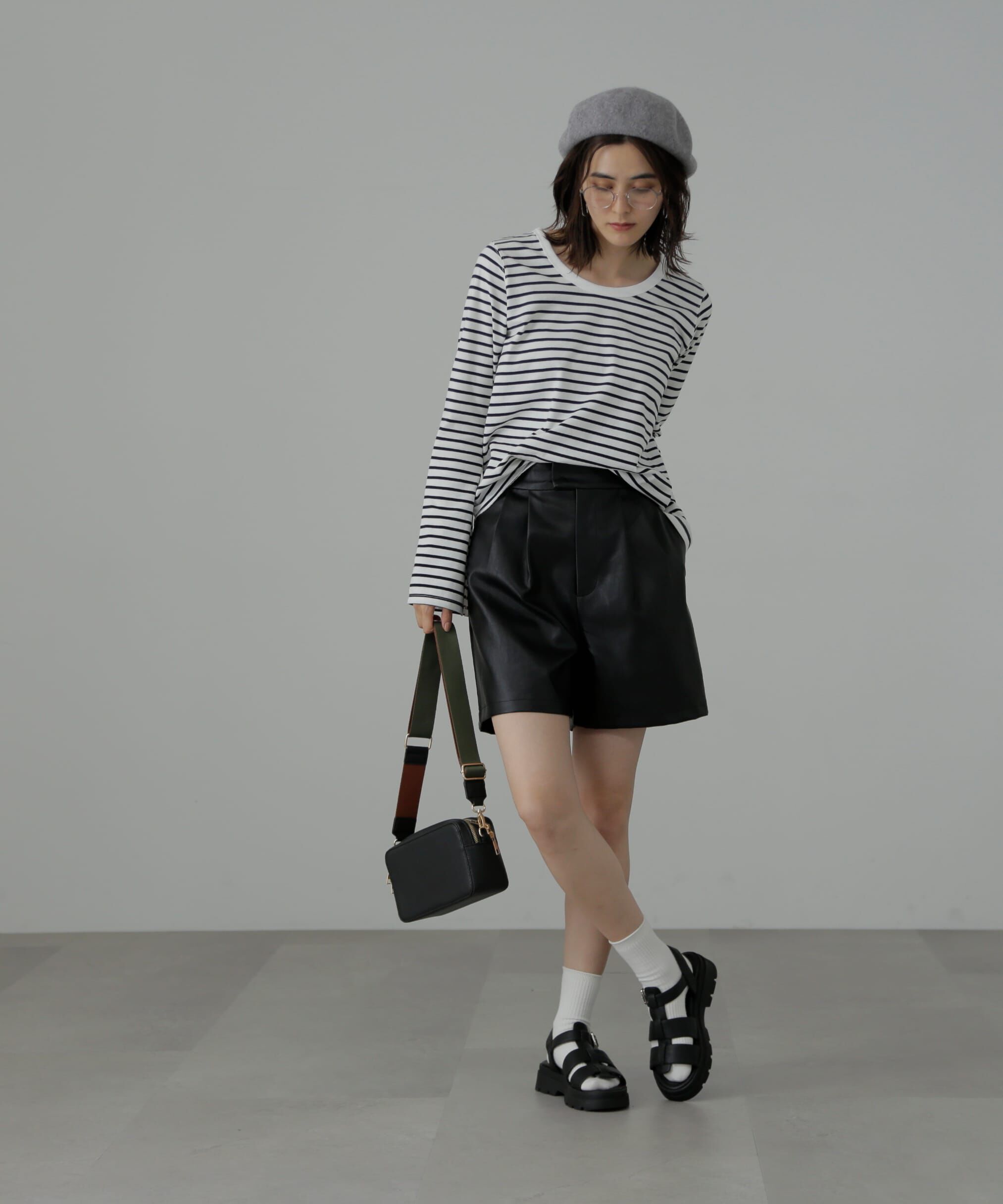  「フレアスリーブ袖スリットボーダーTシャツ」|Tシャツ・カットソー|