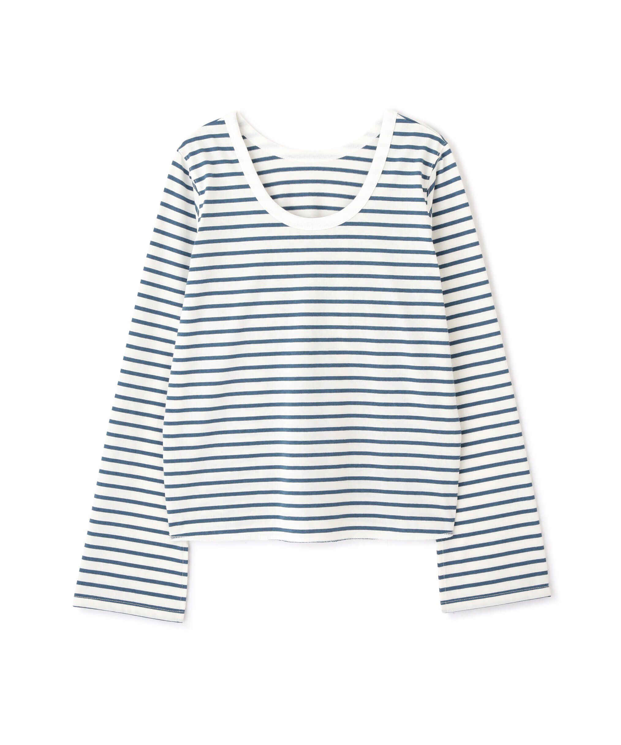  「フレアスリーブ袖スリットボーダーTシャツ」|Tシャツ・カットソー|