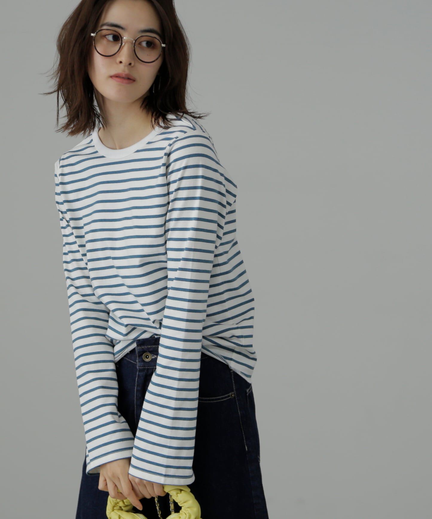  「フレアスリーブ袖スリットボーダーTシャツ」|Tシャツ・カットソー|