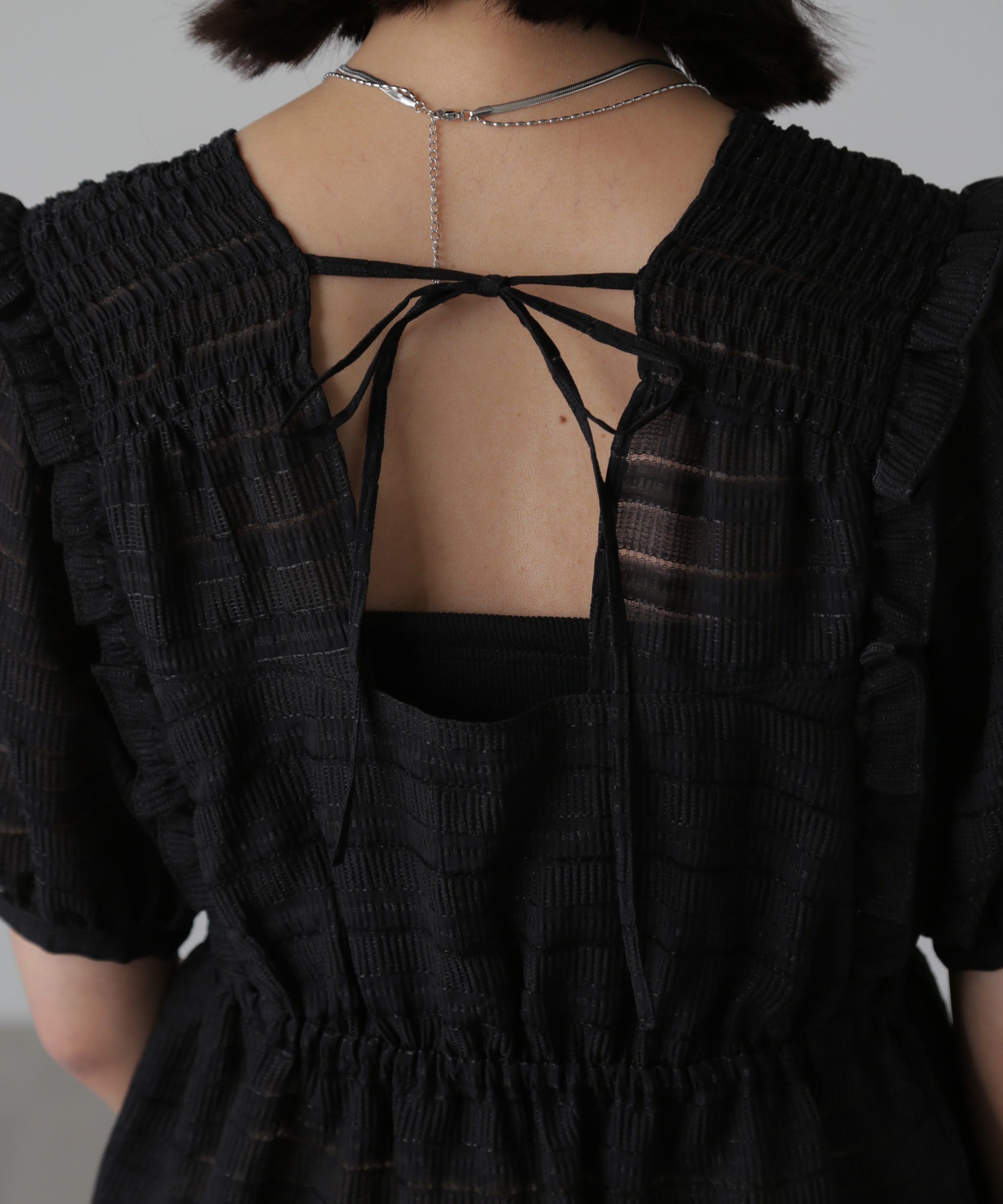  「肩フリルシャーリングペプラムブラウス」|シャツ・ブラウス|