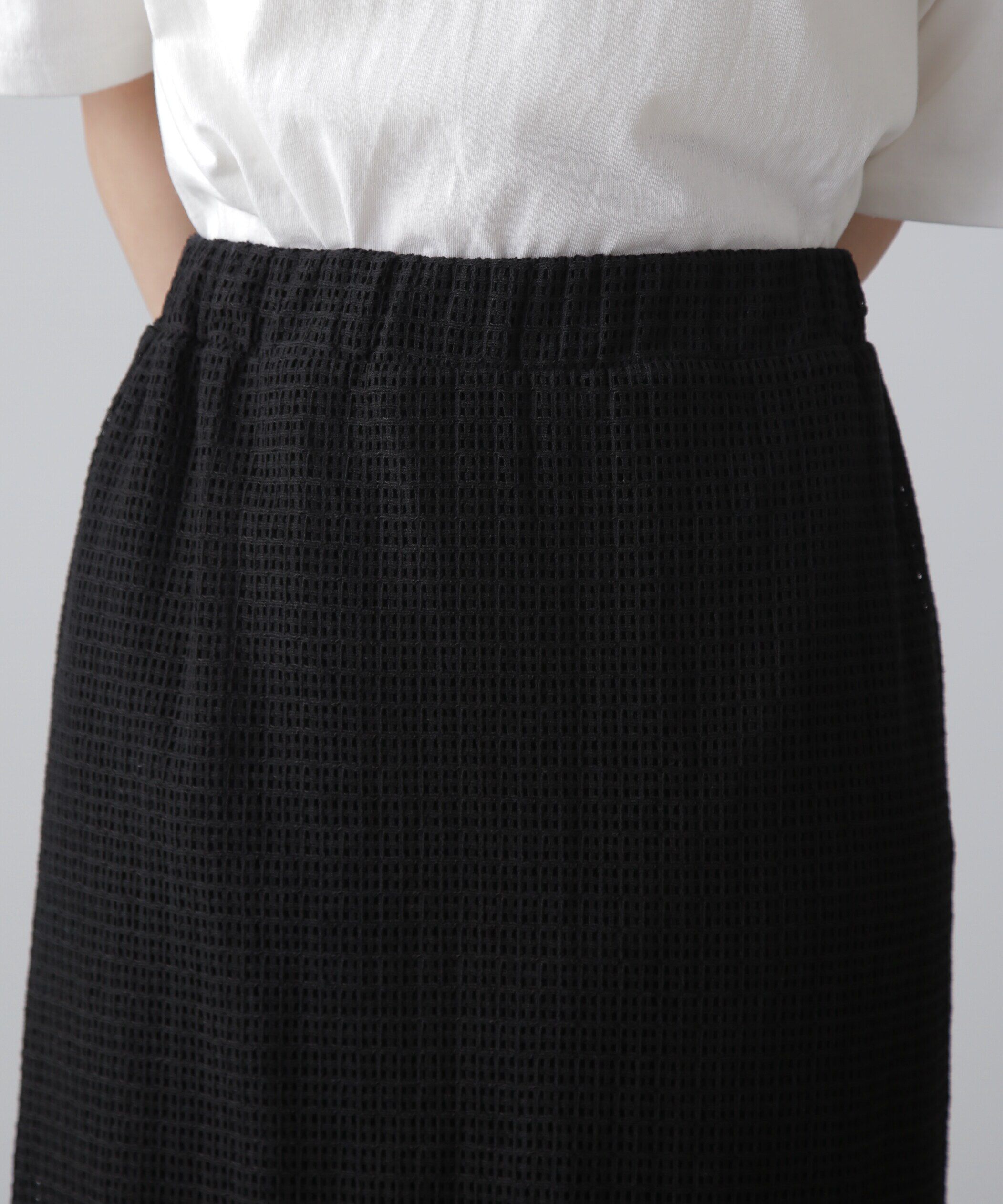  「レイヤードメッシュナロースカート」|スカート|