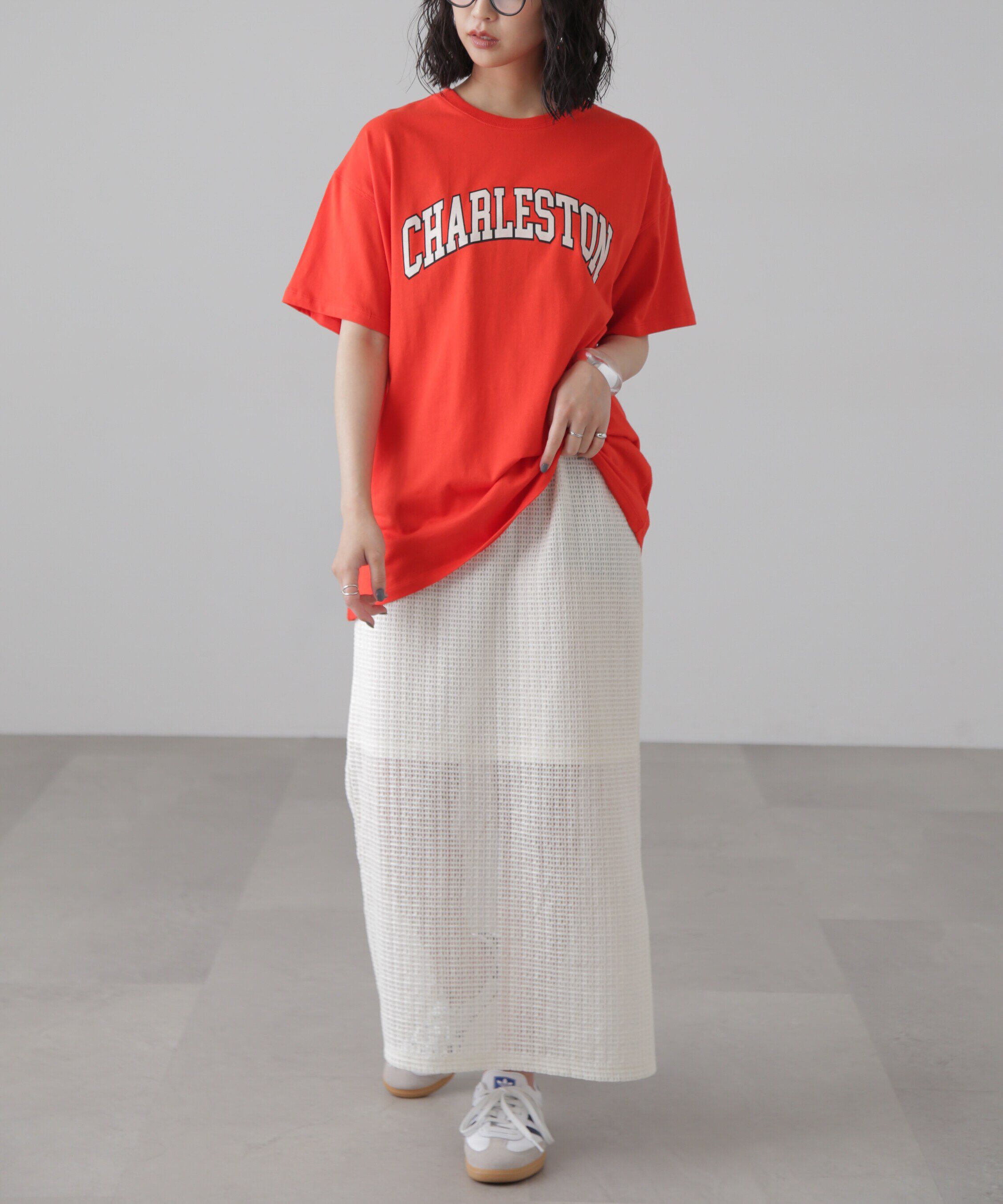  「レイヤードメッシュナロースカート」|スカート|