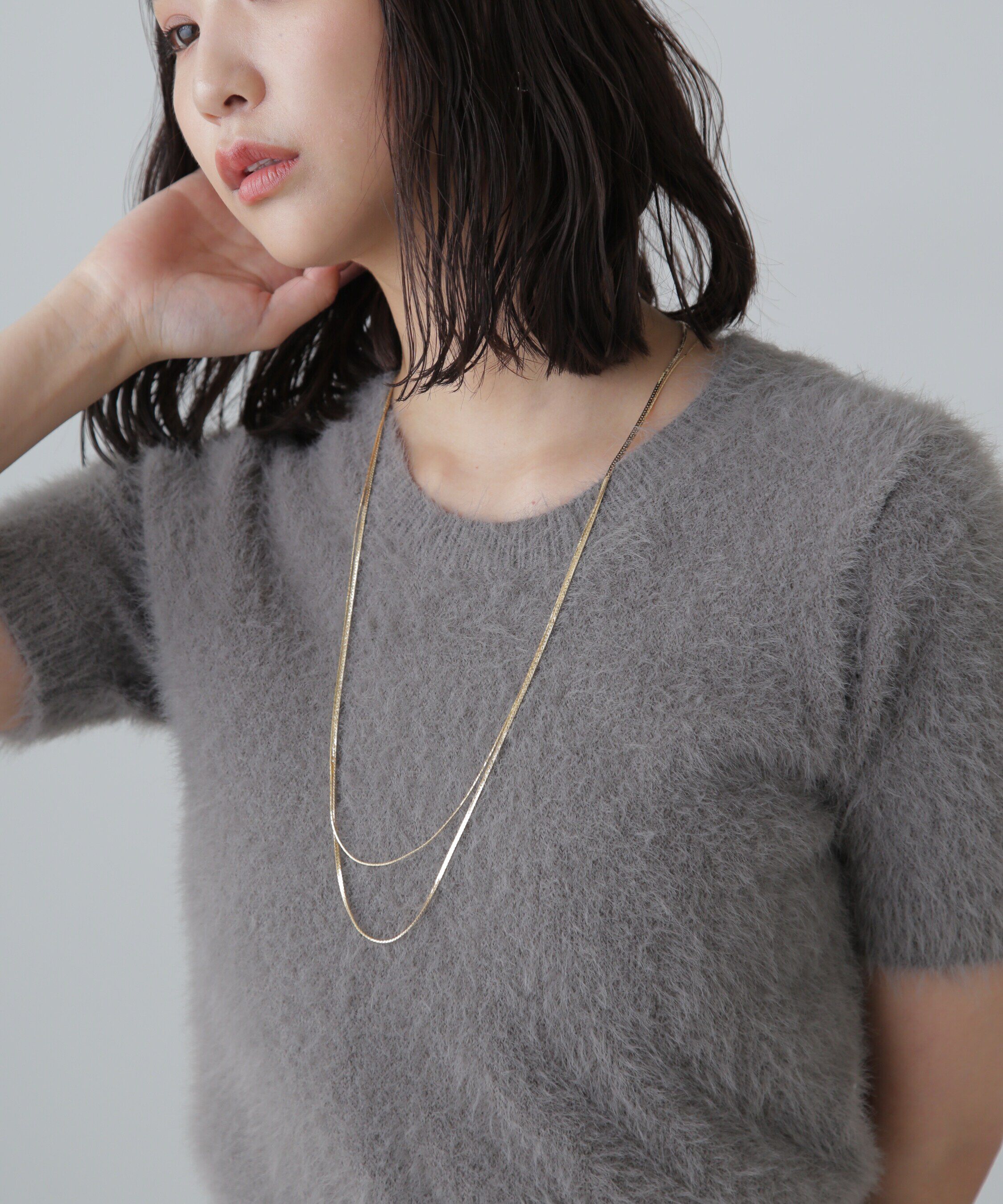  「2連ロングネックレス」|その他|ゴールド