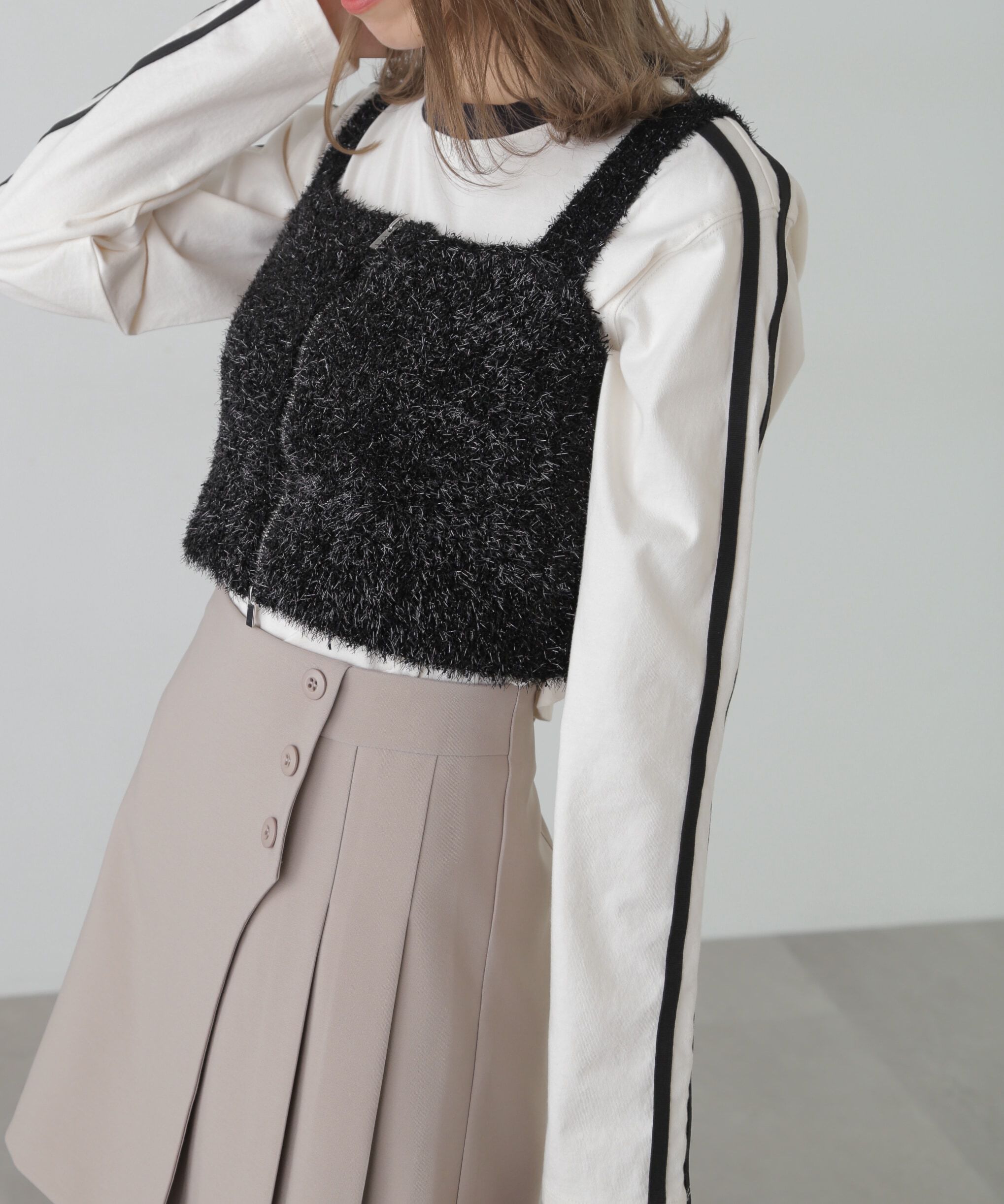  「シャギーラメニットビスチェ」|ニット・セーター|