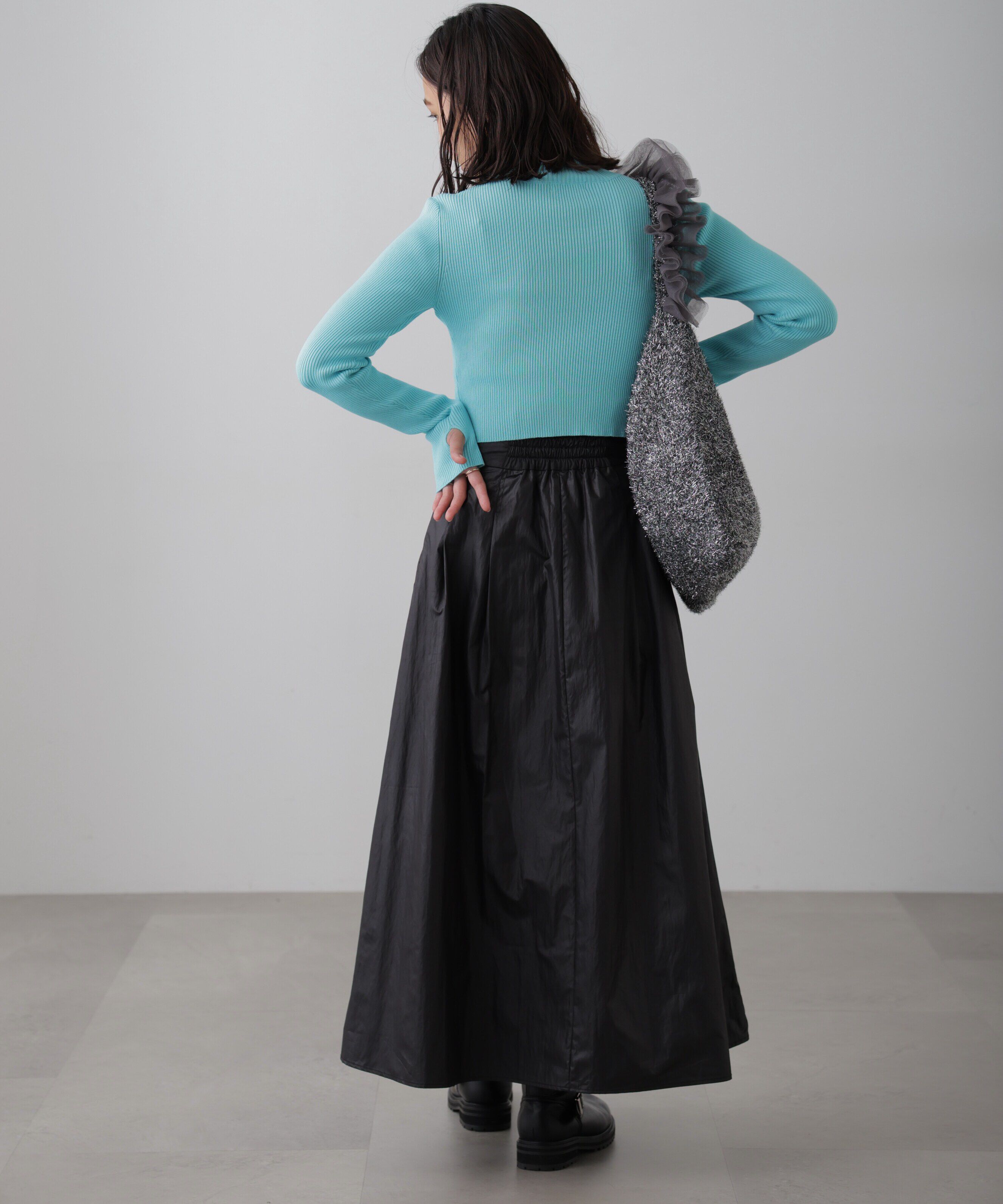  「〈洗える〉マシンウォッシャブルハイネックショート丈ニット」|ニット・セーター|