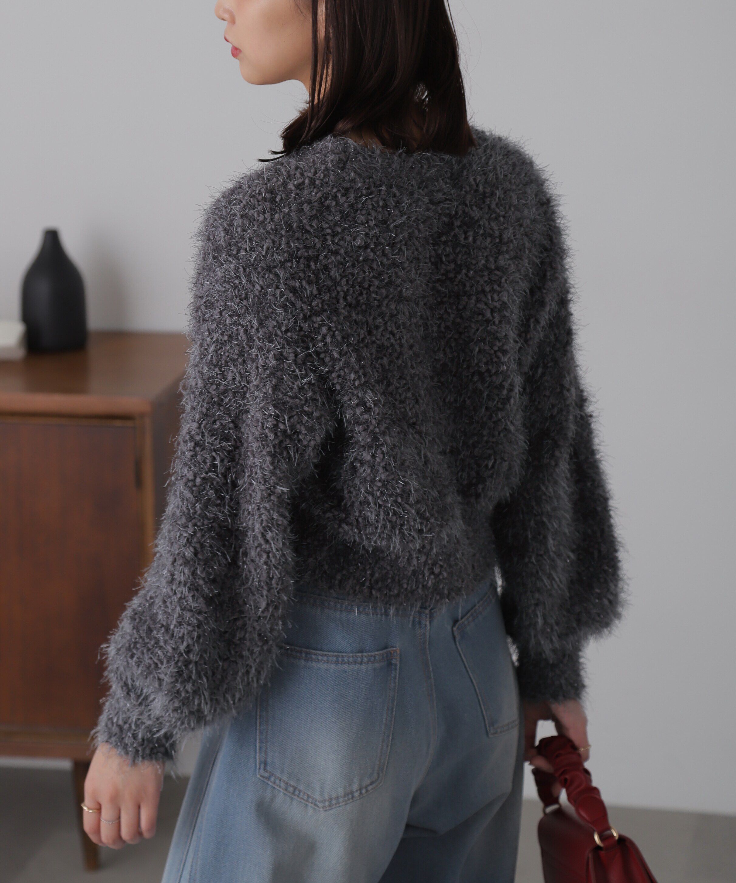  「シャイニーフェザーミックスカーディガン」|ニット・セーター|