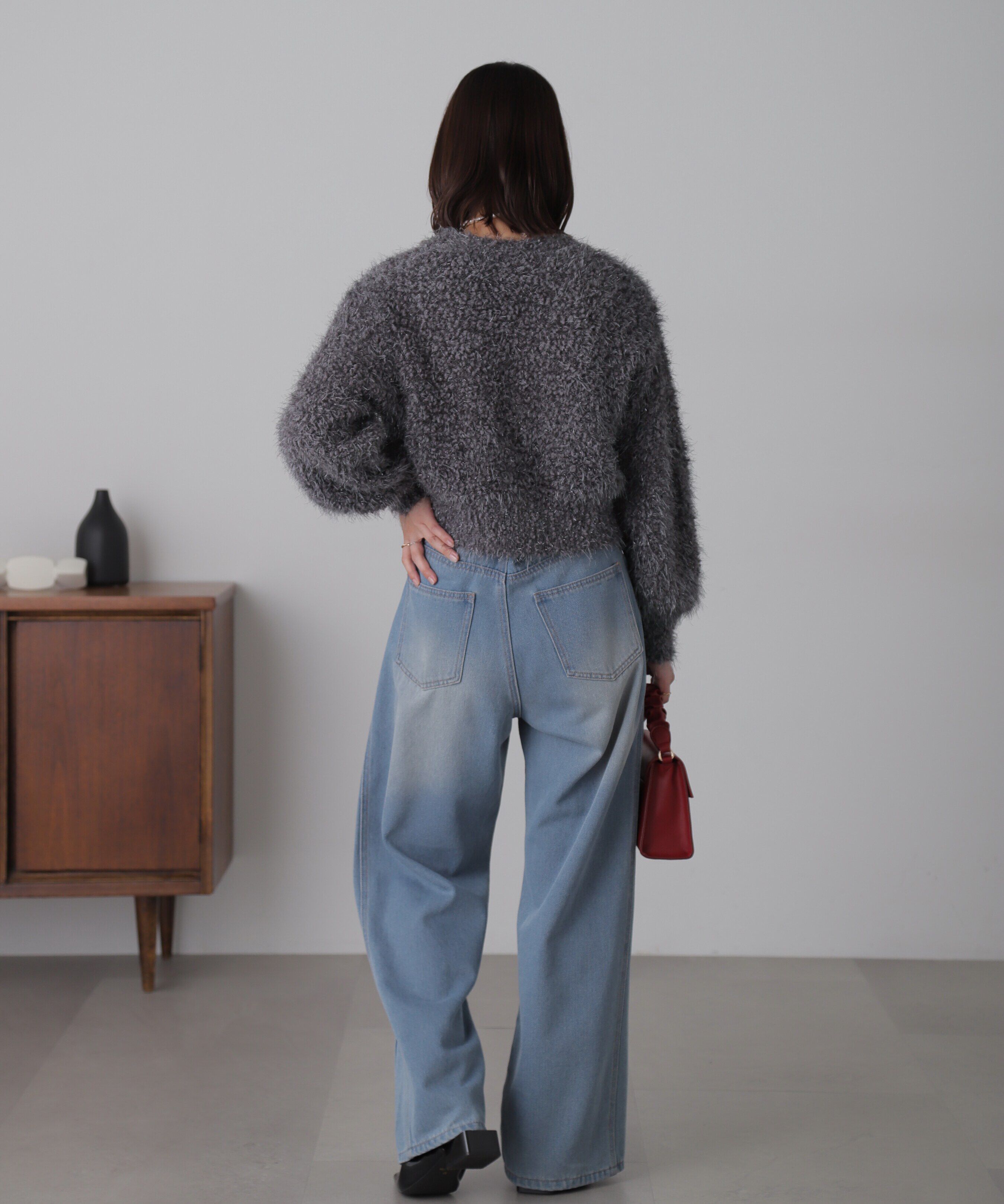  「シャイニーフェザーミックスカーディガン」|ニット・セーター|