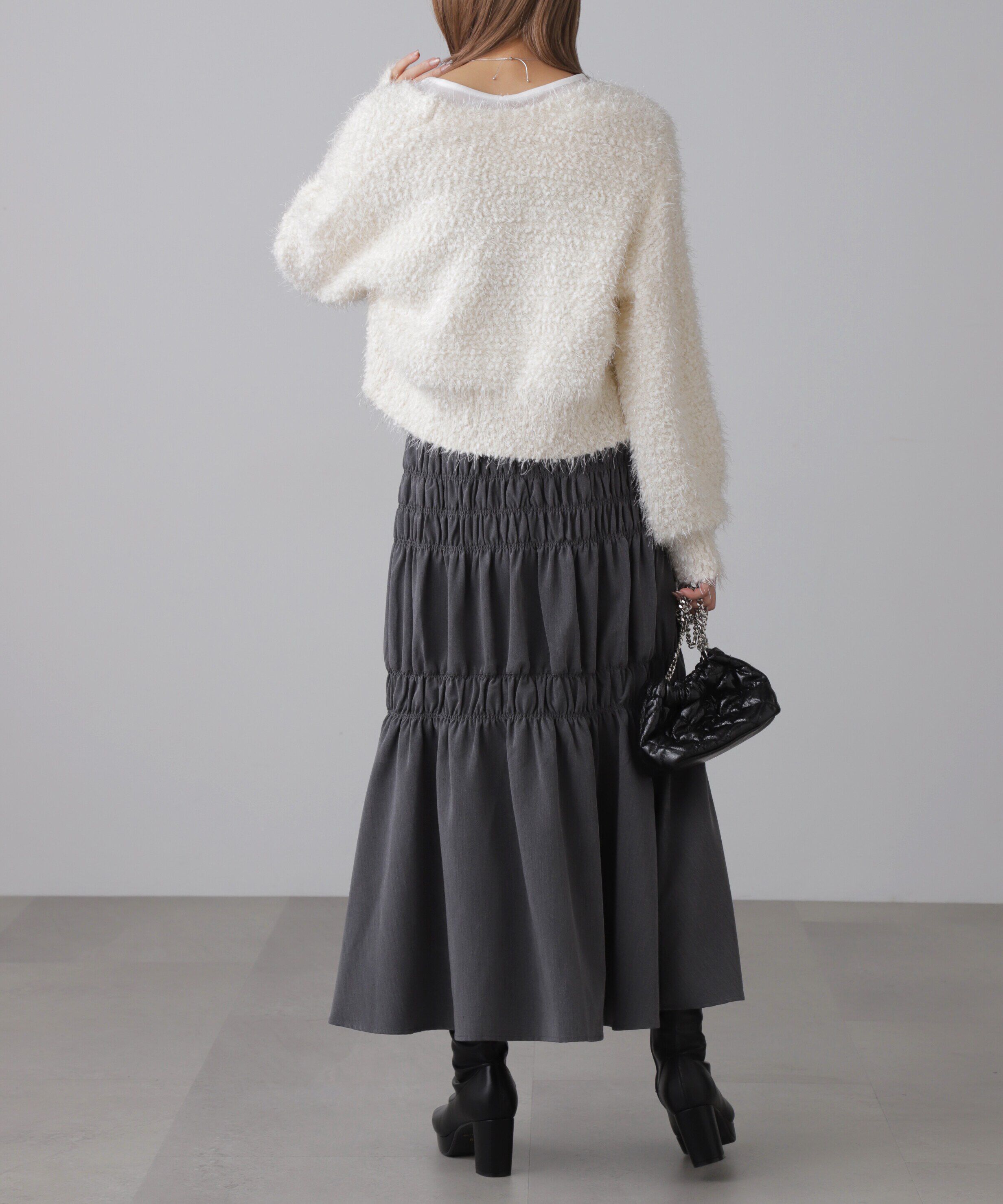  「シャイニーフェザーミックスカーディガン」|ニット・セーター|