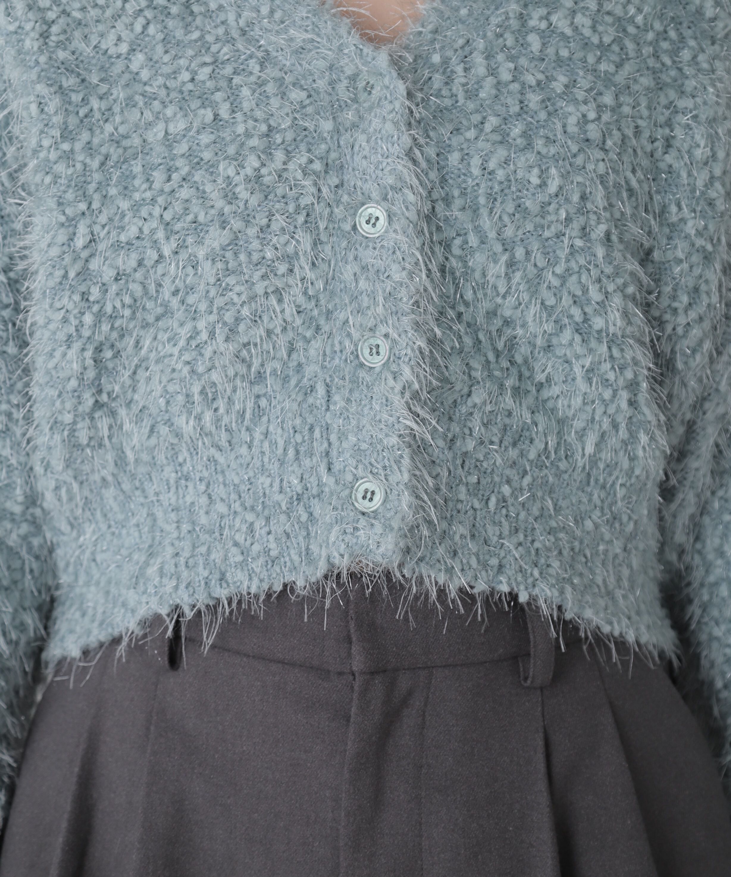  「シャイニーフェザーミックスカーディガン」|ニット・セーター|