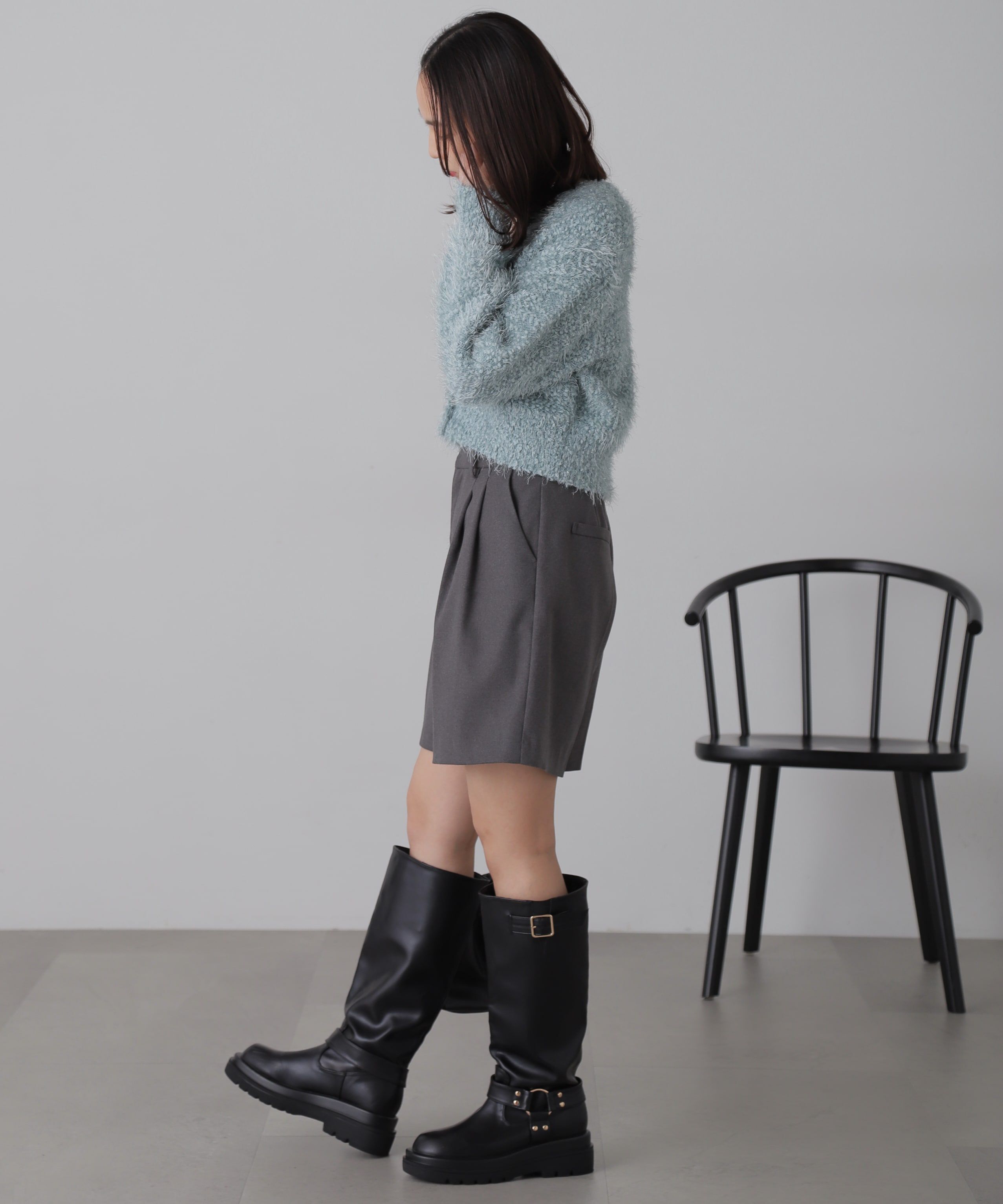  「シャイニーフェザーミックスカーディガン」|ニット・セーター|