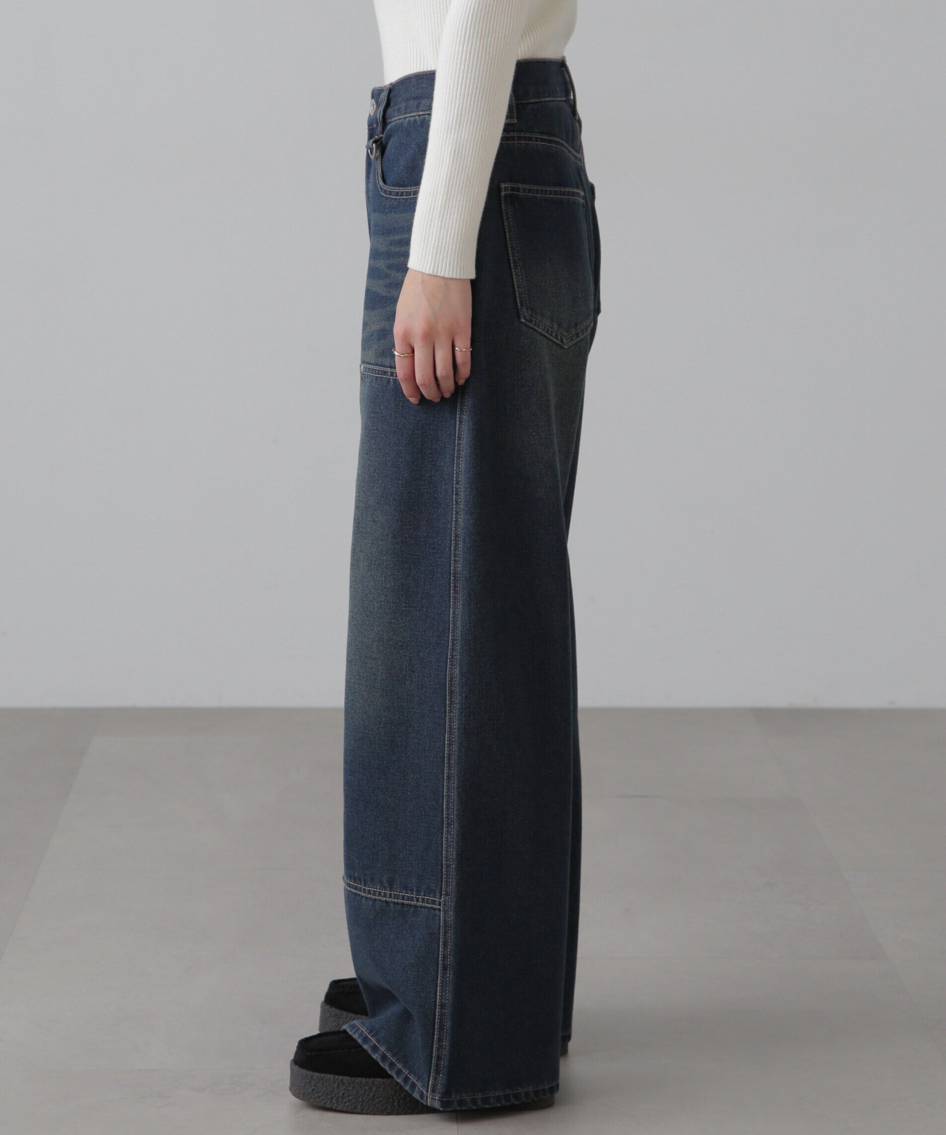  「ダブルニーワイドデニムパンツ」|その他|