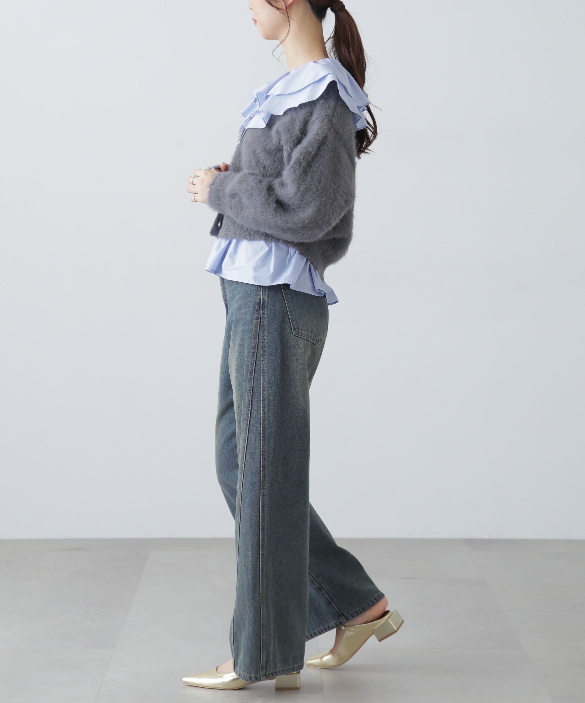  「Vネックシャギーカーディガン」|ニット・セーター|