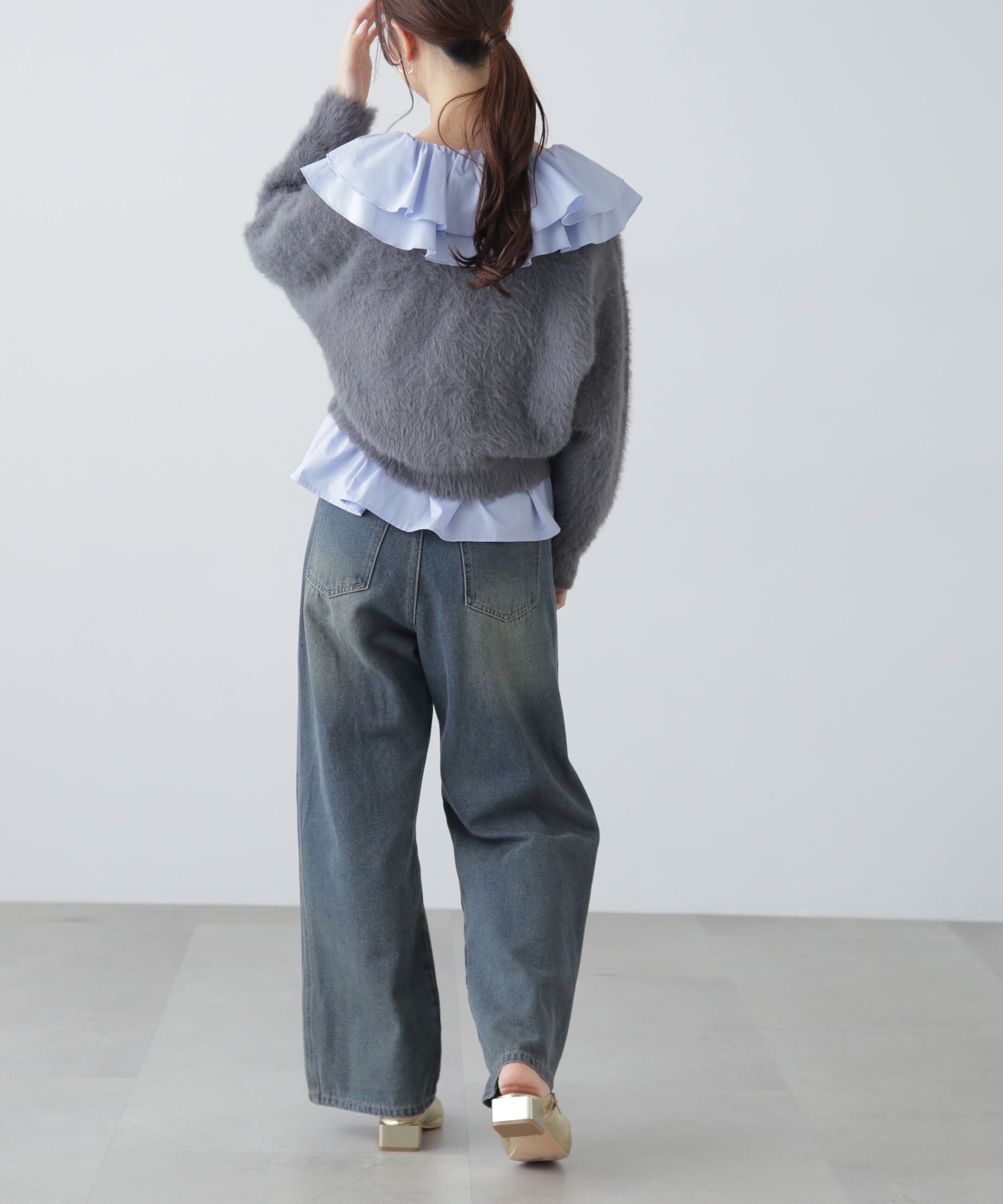  「Vネックシャギーカーディガン」|ニット・セーター|