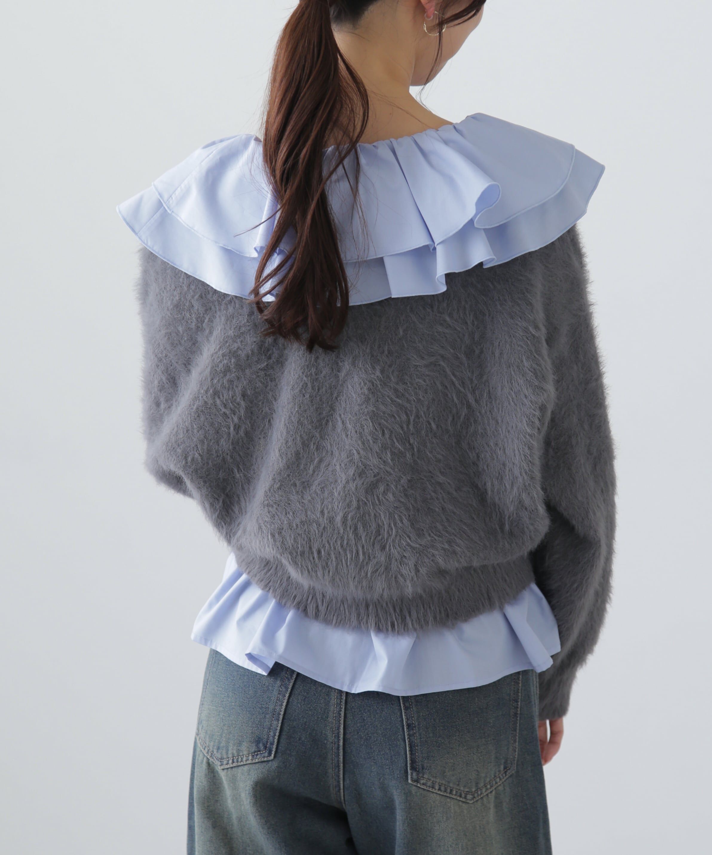  「Vネックシャギーカーディガン」|ニット・セーター|